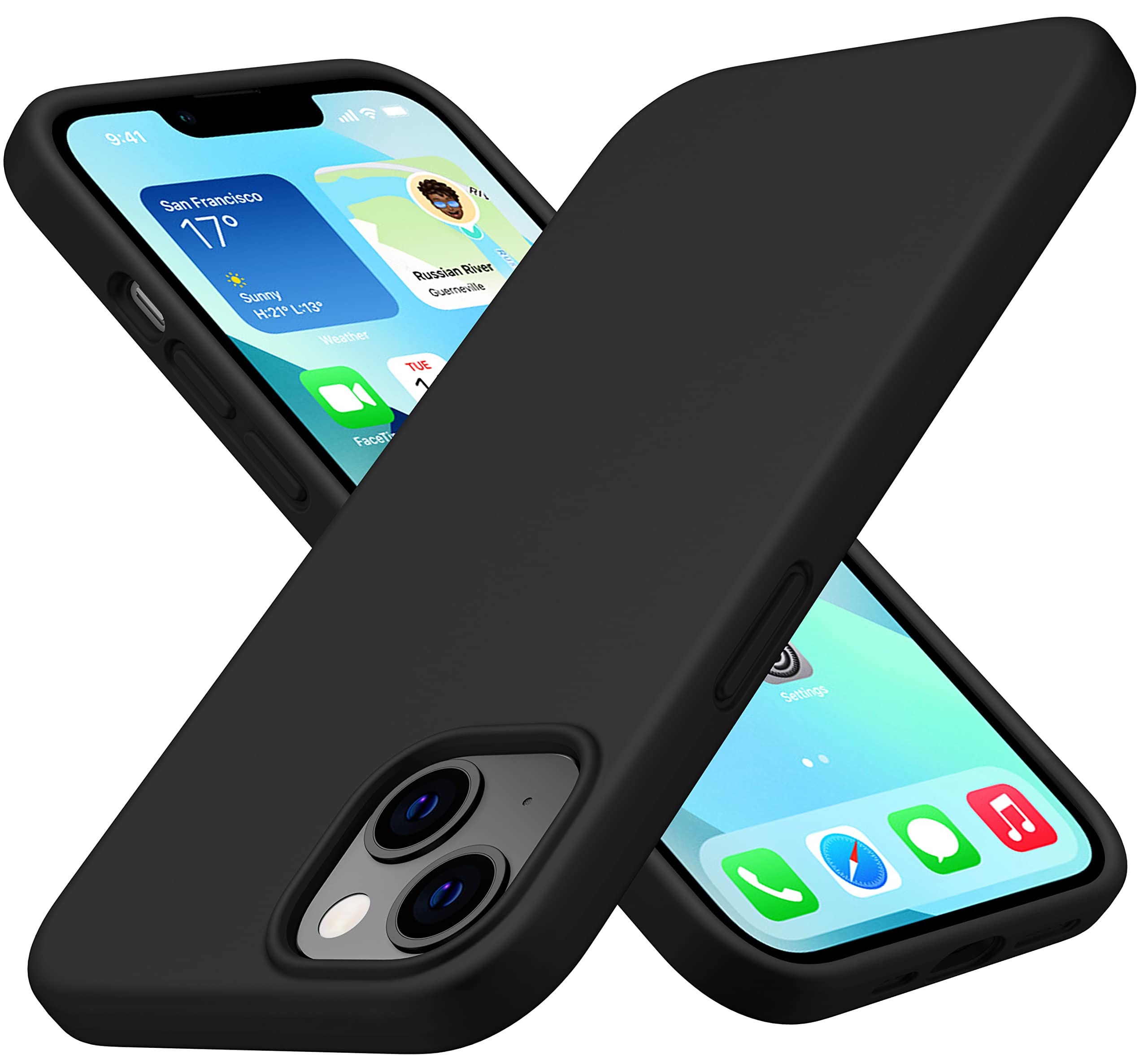 Cellever 2023 Upgraded Silicone Case For Iphone 13 Ultra Slim Enhanced Drop Protection] Shockproof Phone Cover With Soft Microfi