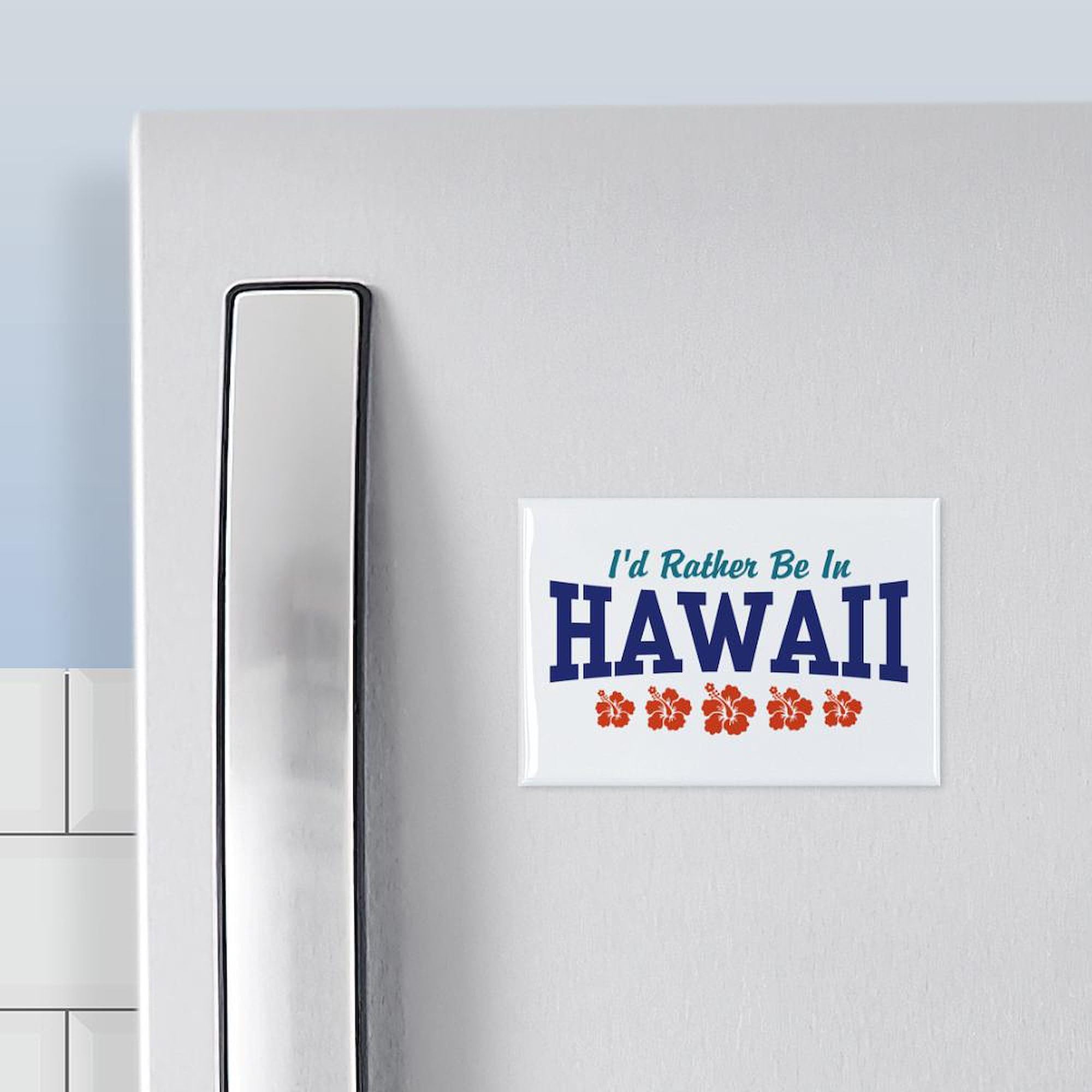 Cafepress I'D Rather Be In Hawaii Rectangle Magnet, 3''X2'' Refrigerator Magnet