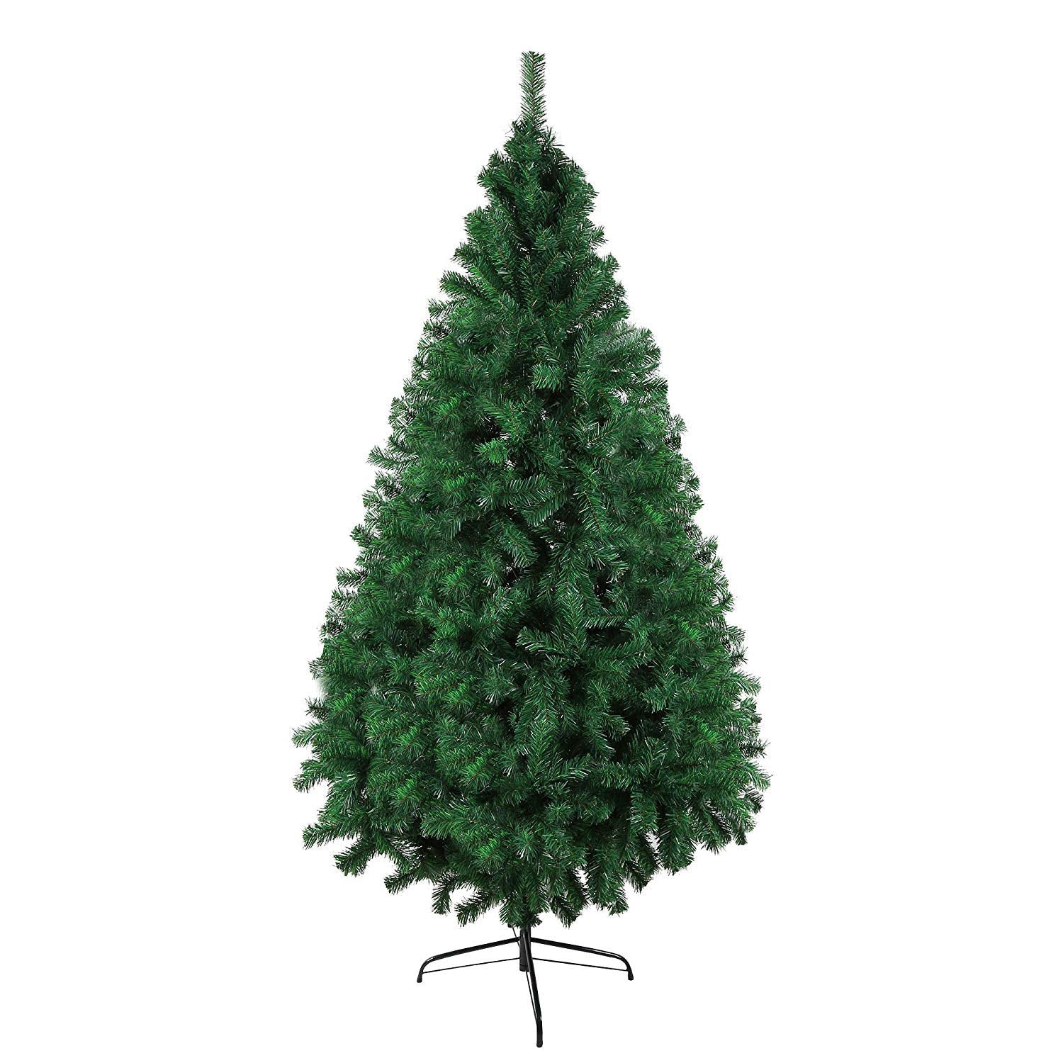 Dporticus 7 Foot Eco-Friendly Artificial Christmas Pine Tree with Solid Metal Legs 1000 Tips Full Tree (Green)