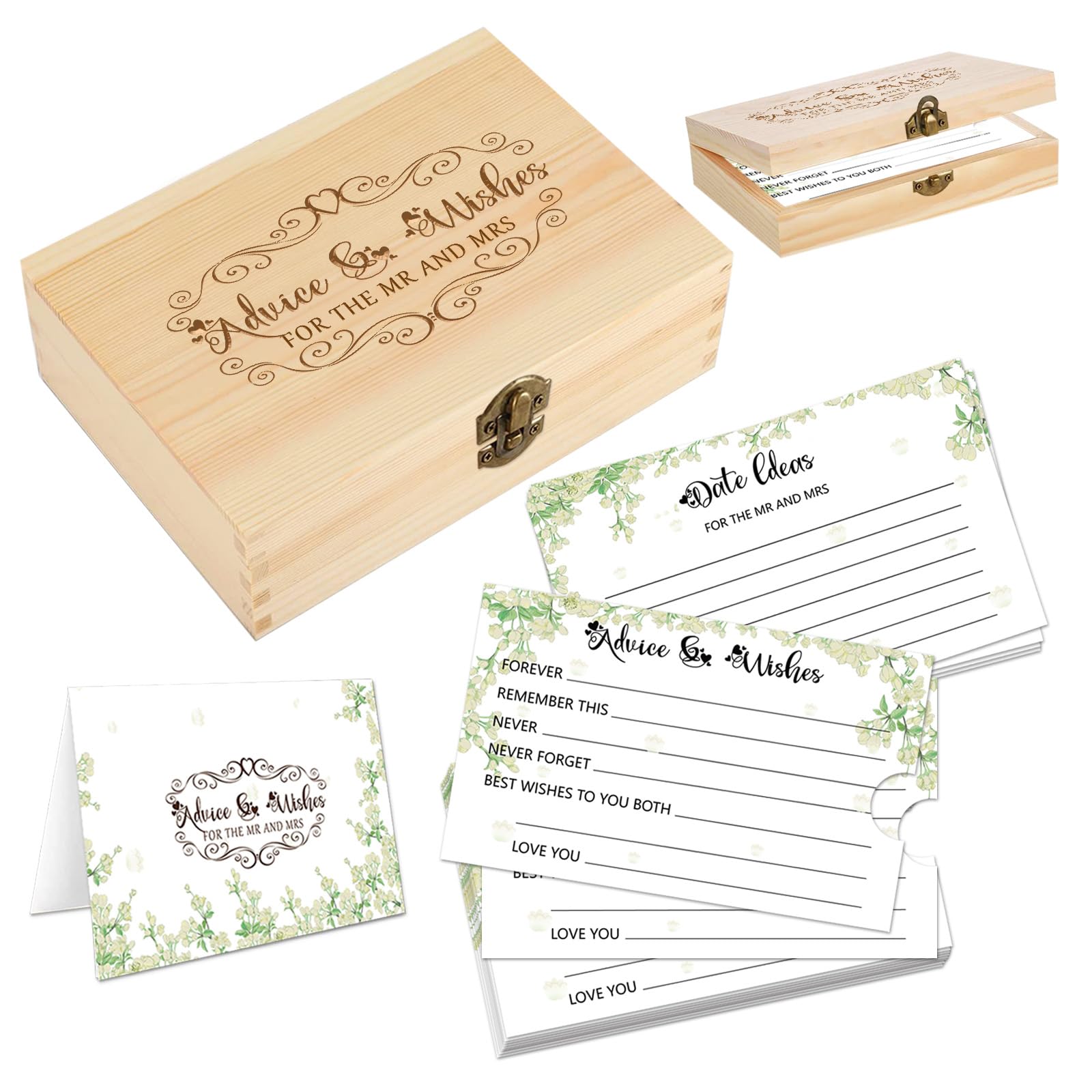 1Dfaul 60Pcs Advice And Wishes For The Mr And Mrs, Wedding Advice Cards For Wedding Games, Bridal Shower Guest Book Advice Cards
