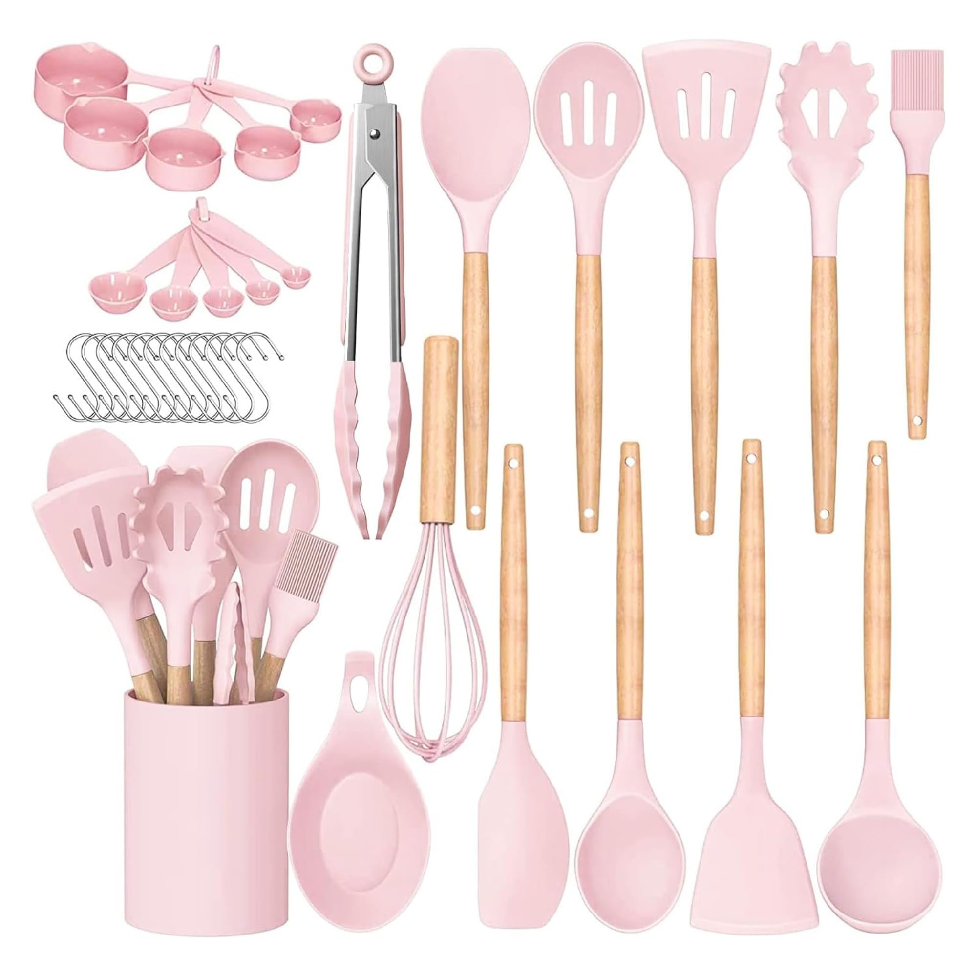 Drumstone Piece Silicone Spatula Set Heat Resistant Kitchen Utensil Set With Ergonomic Handles Flexible Non Scratch Cooking Tool