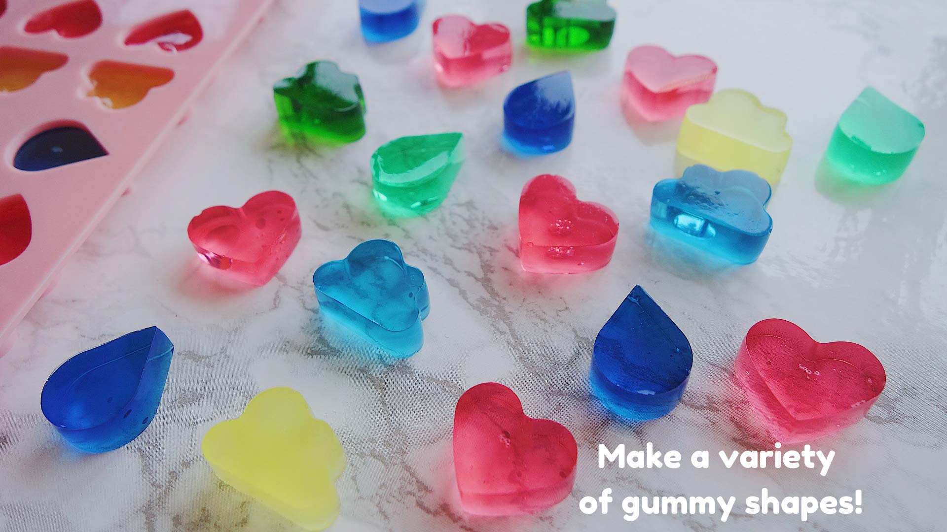 Mini Heart, Cloud & Raindrop Silicone Mold 2 Pack - Bpa Free, Perfect For Gelatin Gummies, Chocolate, Caramel, Ice Cubes, Bonus