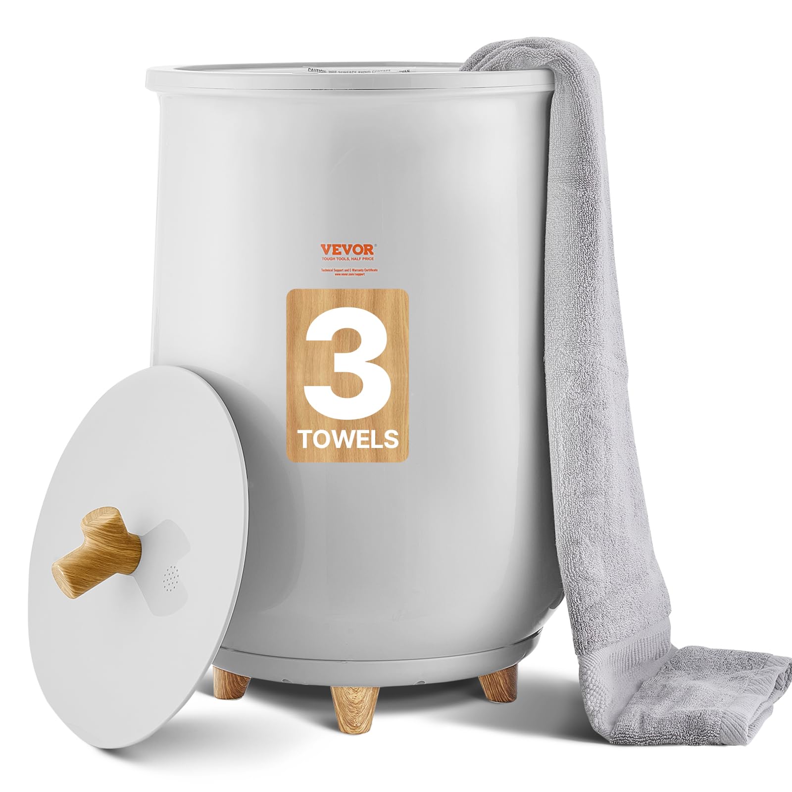 VEVOR Towel Warmers for Bathroom, Towel Warmer Bucket Auto Shut Off for Spa Fits up to 3 Oversized Towels, Blankets, Clothes, Ba