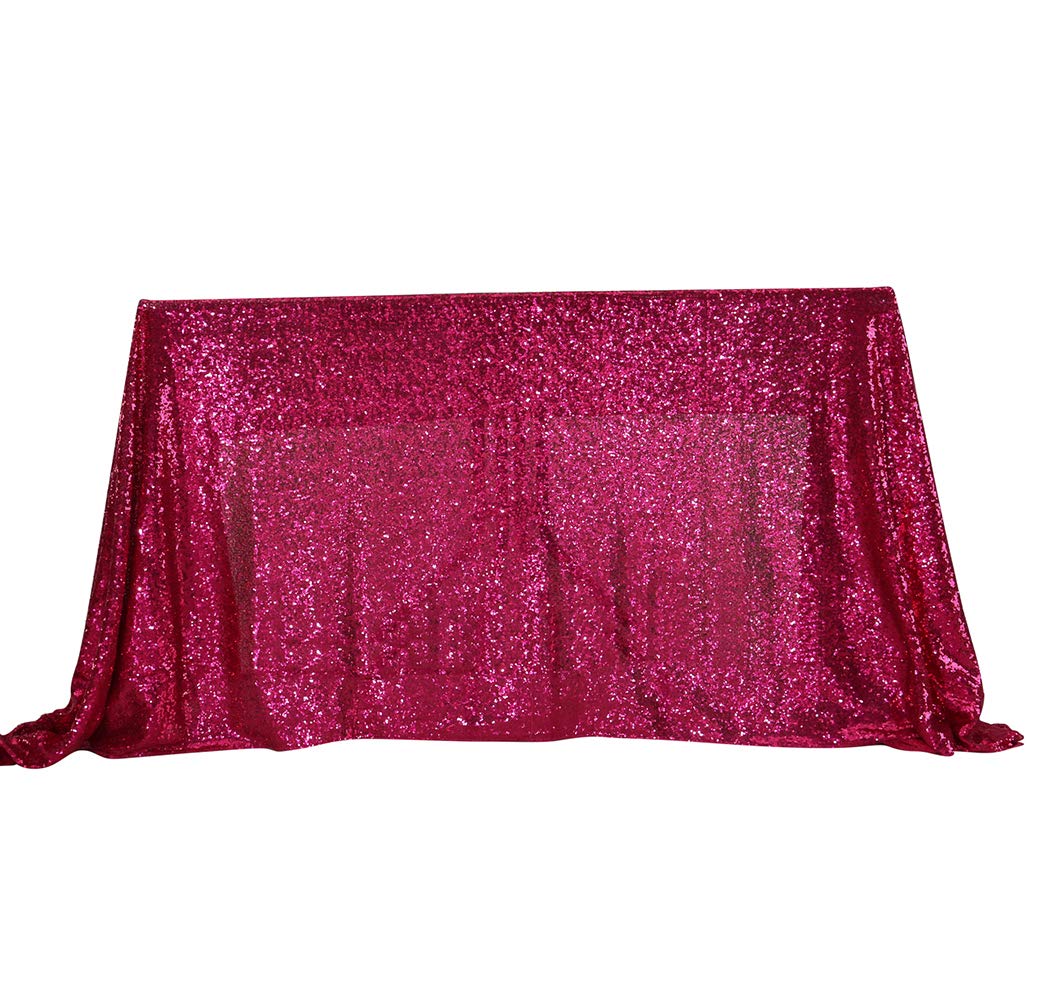 Squarepie Sequin Tablecloth Rectangle 50 X 72 Inch Hot Pink Reflect Lights Glitter Table Linen For Wedding Party
