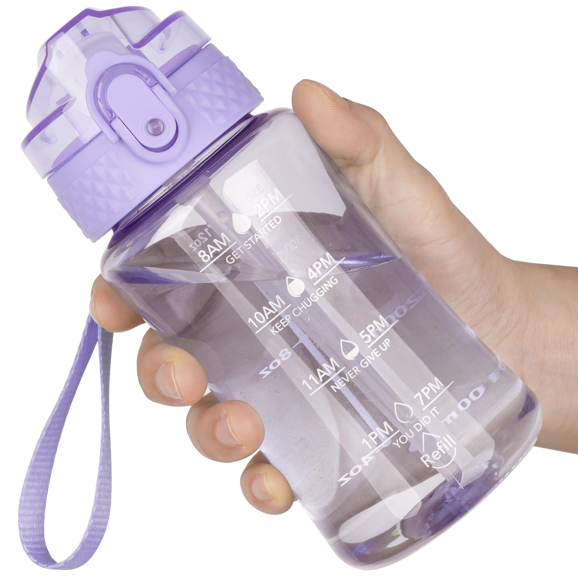 OLDLEY 12oz Kids Water Bottle for School - Motivational With Silicone Straw, Leak-Proof Tritan BPA-Free, Reusable for Girls Boys