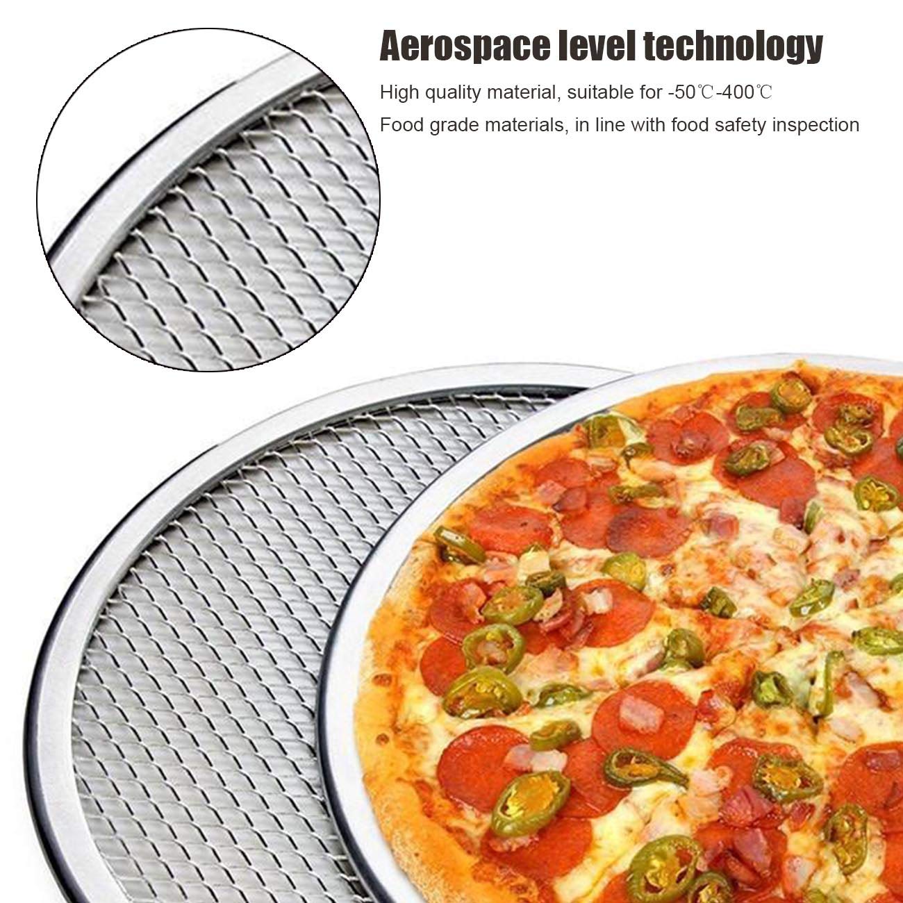 Pizza Screen, 3Pcs Aluminum Alloy Seamless Pizza Screen Non Stick Mesh Net Baking Tray Cookware Kitchen Tool For Oven, Bbq 10 In
