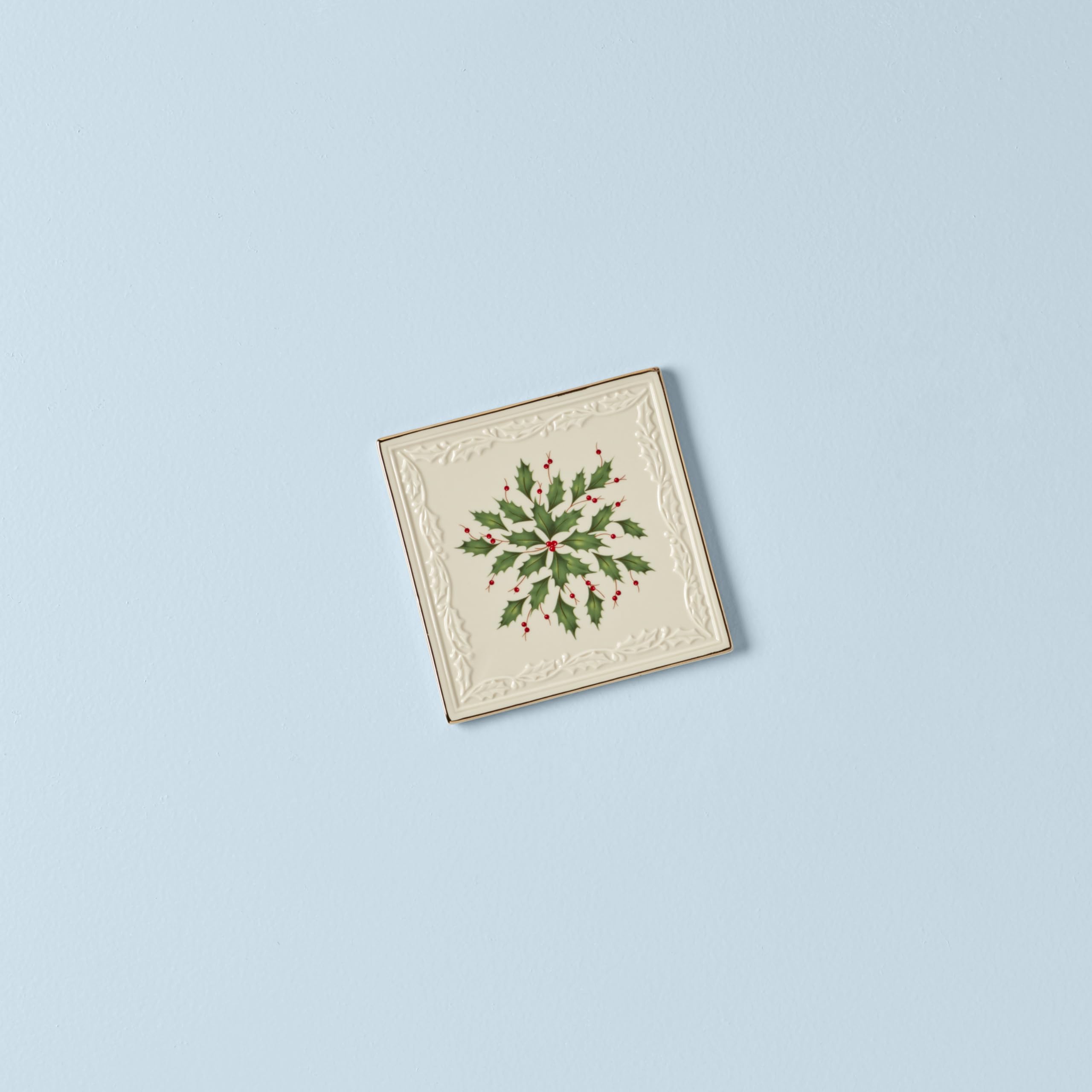 Lenox Hosting The Holidays Trivet, 0.90 Lb, Red & Green
