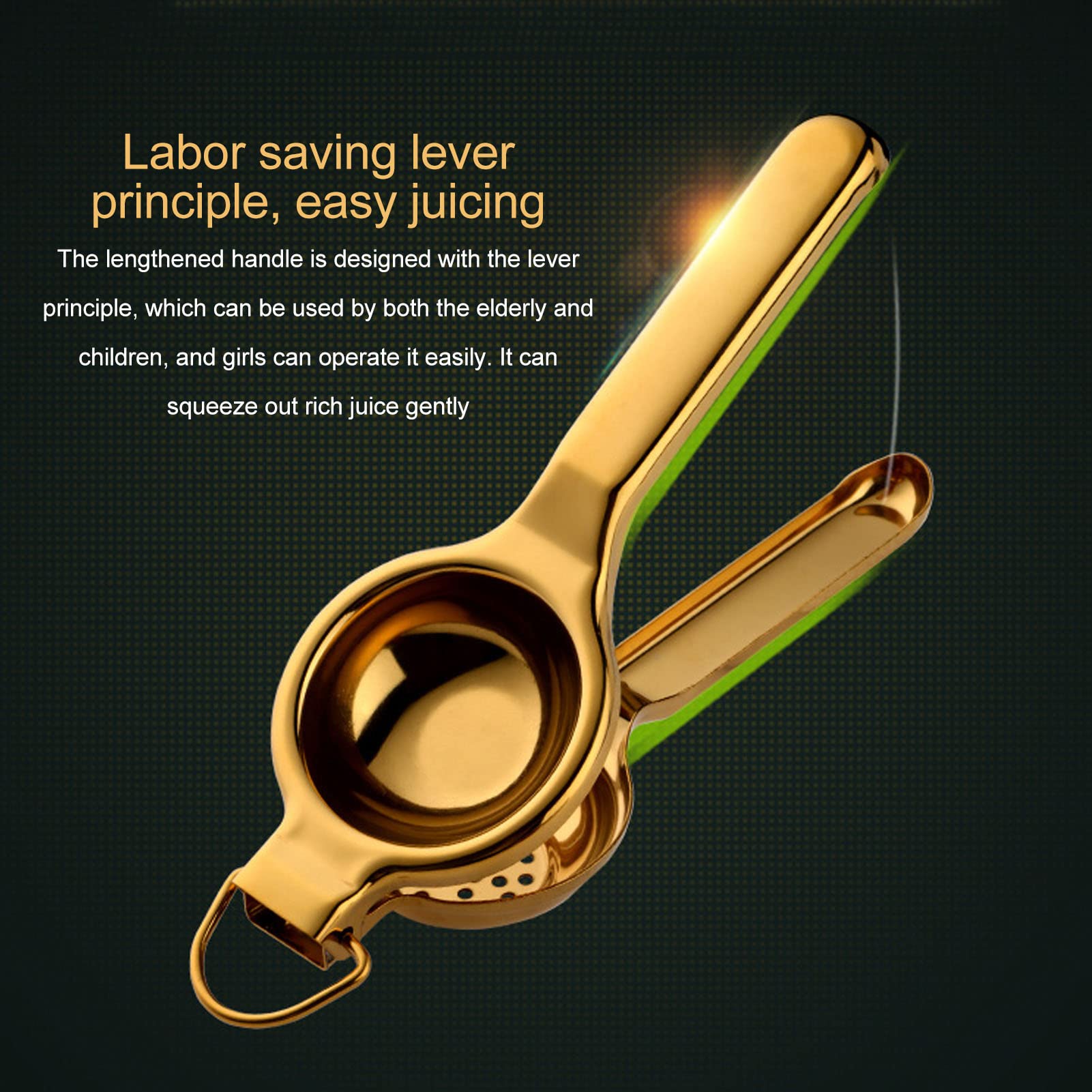 Lemon Squeezer, Stainless Steel Fruit Squeezer Hand Press With Long Non Slip Grip, Manual Lime Squeezer Lemon Juicer Citrus Sque