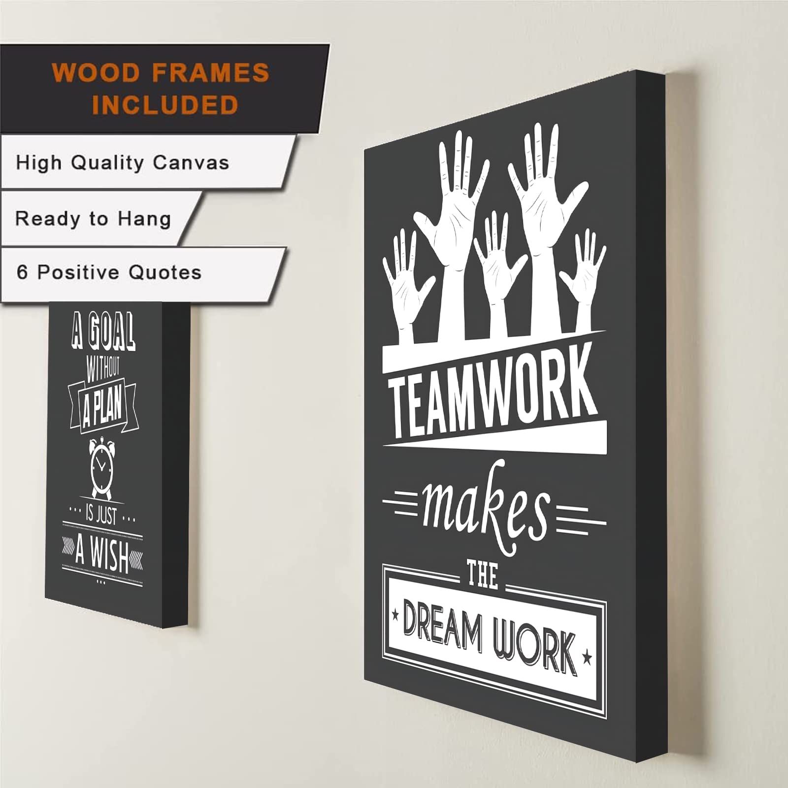 Framed Teamwork Wall Art For Office, Black And White Office Wall Decor In This Office Positive Wall Art For Office, Ready To Han