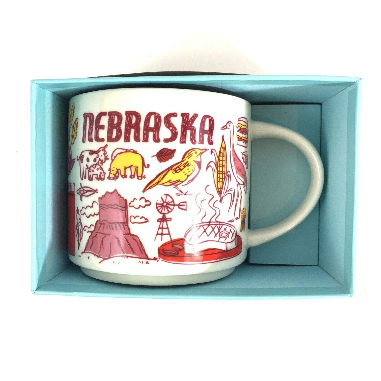 Starbucks Nebraska Been There Series Across The Globe Collection Ceramic Coffee Mug, 14 Fl Oz