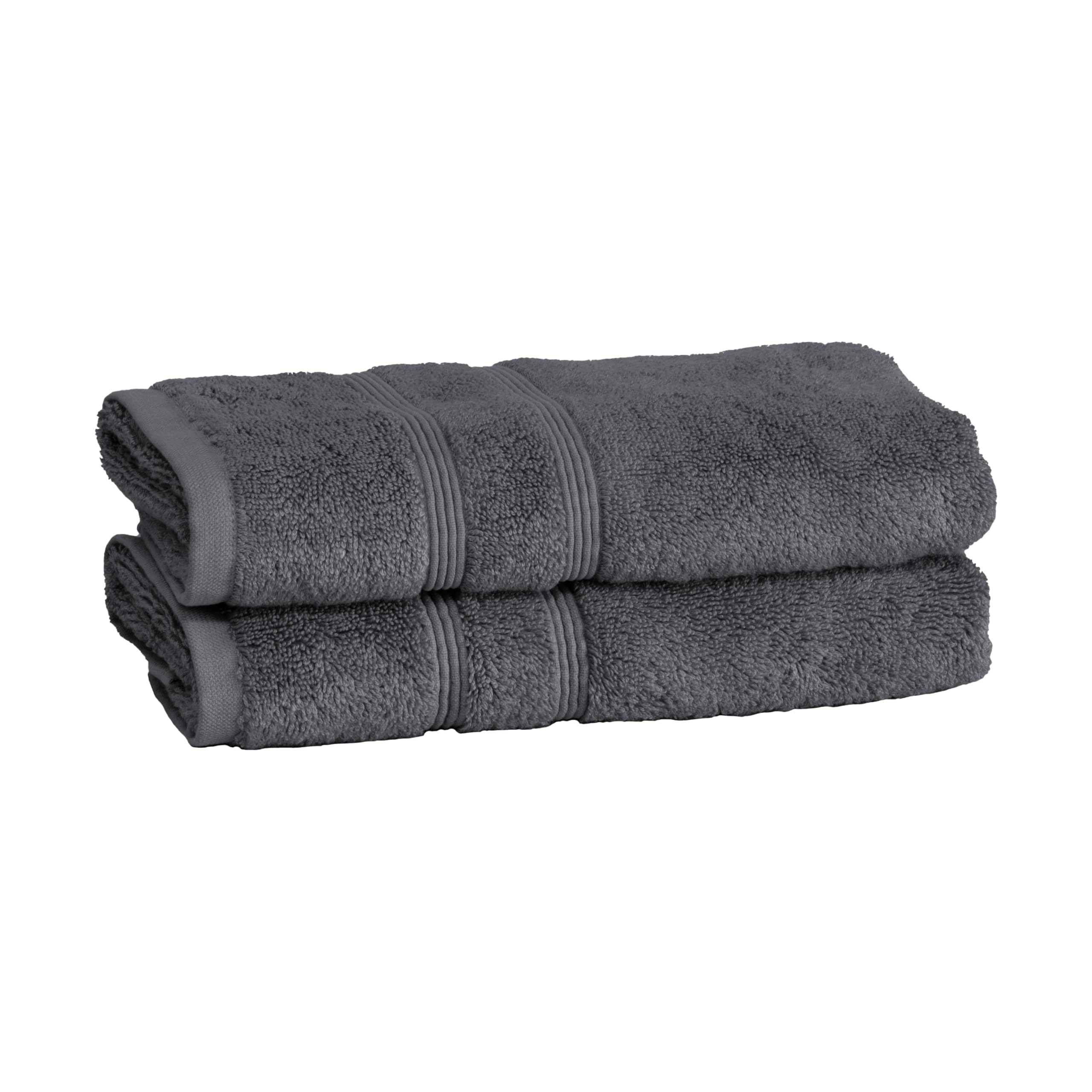 Mosobam 700 GSM Hotel Luxury Hand Towels 16X30  Set of 2  Charcoal Grey  Turkish Hand Towels  Dark Gray  Viscose Made from Bamboo - Turkish Cotton