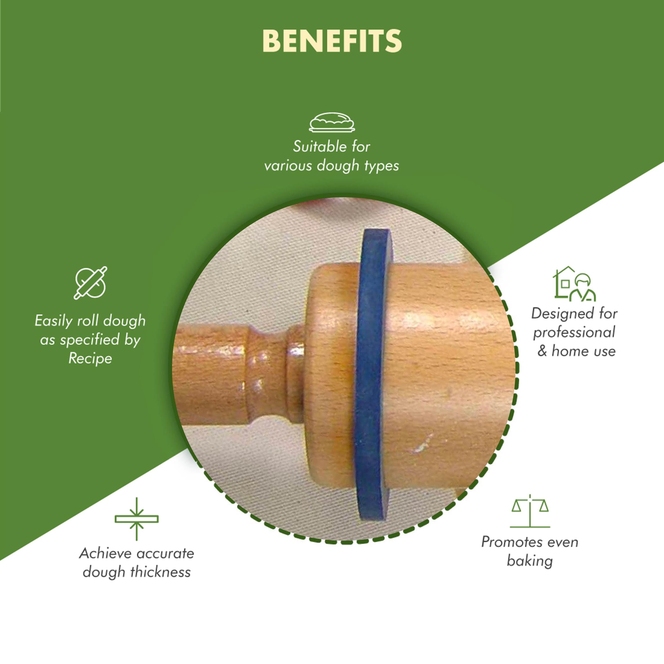 Regency Wraps Evendough Bands, Rolling Pin Rings For Rolling Dough To Precise Thickness For Pizza, Pies, Pastries, Pasta, Set Of
