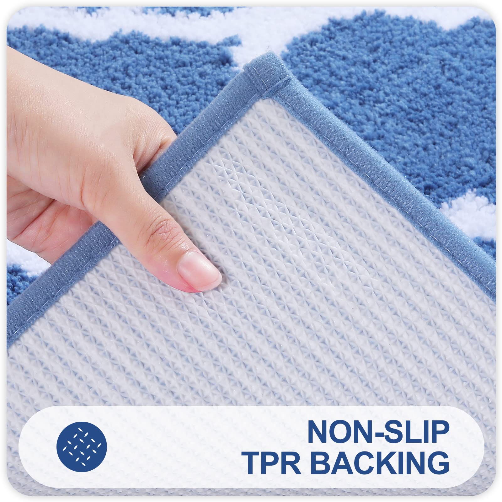 Olanly Bathroom Rugs 24X16, Soft And Absorbent Microfiber Bath Rugs, Non-Slip Shaggy Shower Carpet, Machine Wash Dry, Bath Mats
