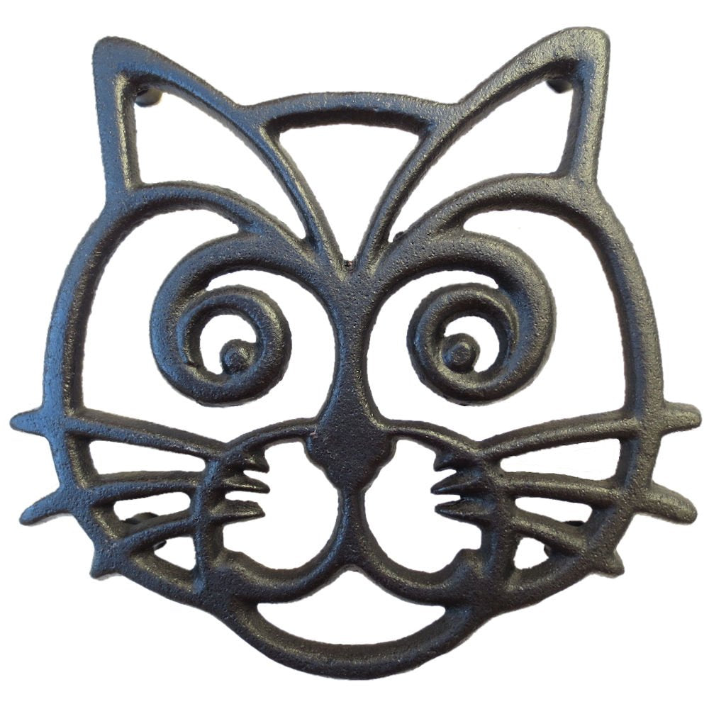 Cat Trivet - Black Cast Iron - For Kitchen & Dining Table - More Than One Makes A Set For Counter, Wall Art Or Decoration Access