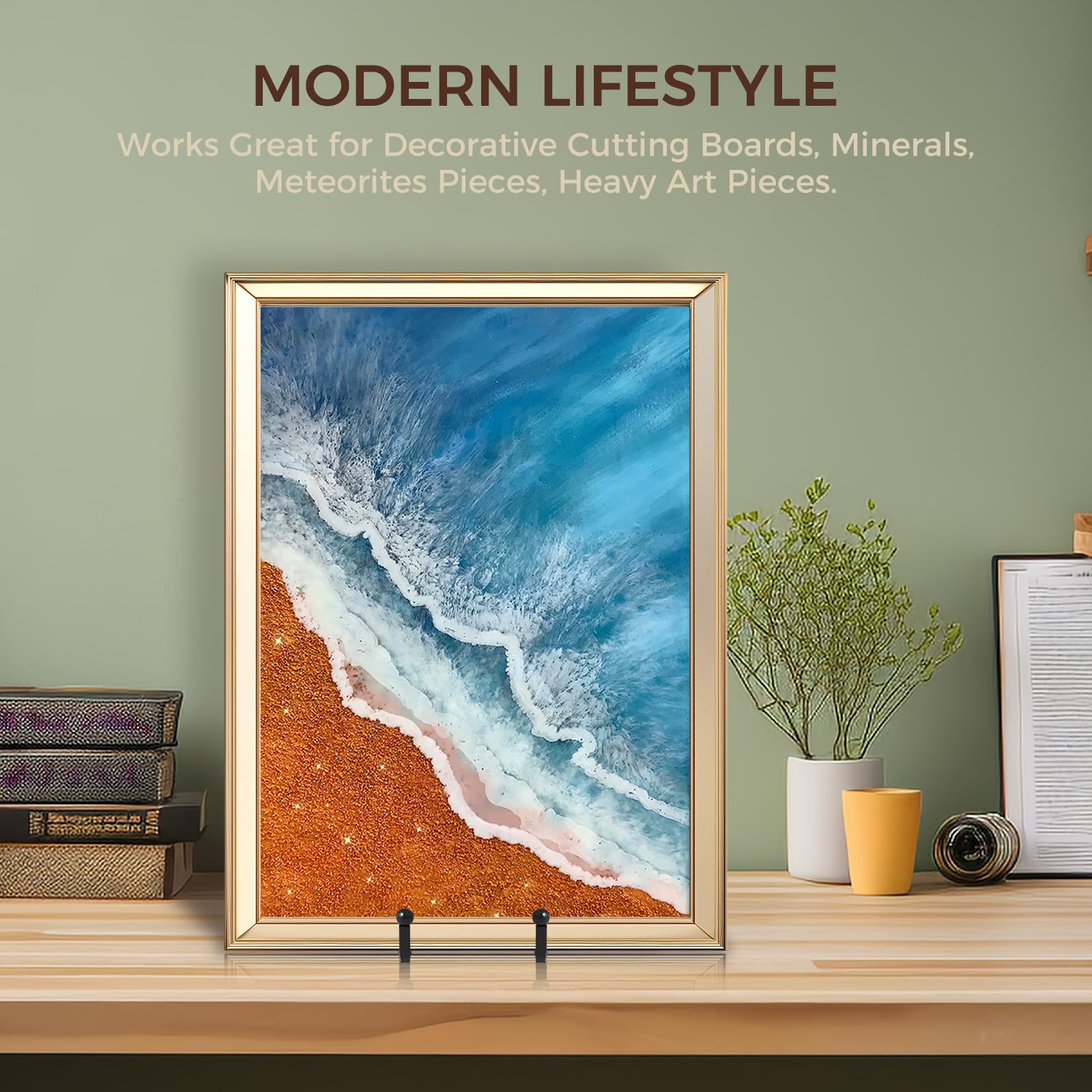 Large Plate Holder Display Stand - 12 inch Super Tall Big Plate Stands for Heavy Duty Display - Metal Picture Frame Stand - Tabl