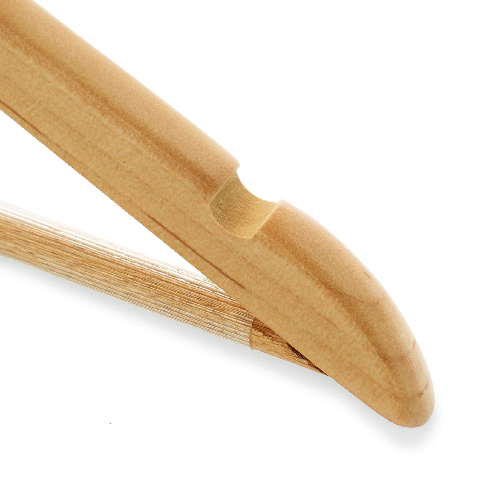 Casafield - 20 Natural Wooden Suit Hangers - Premium Lotus Wood with Notches & Chrome Swivel Hook for Dress Clothes  Coats  Jackets  Pants  Shirts  Skirts