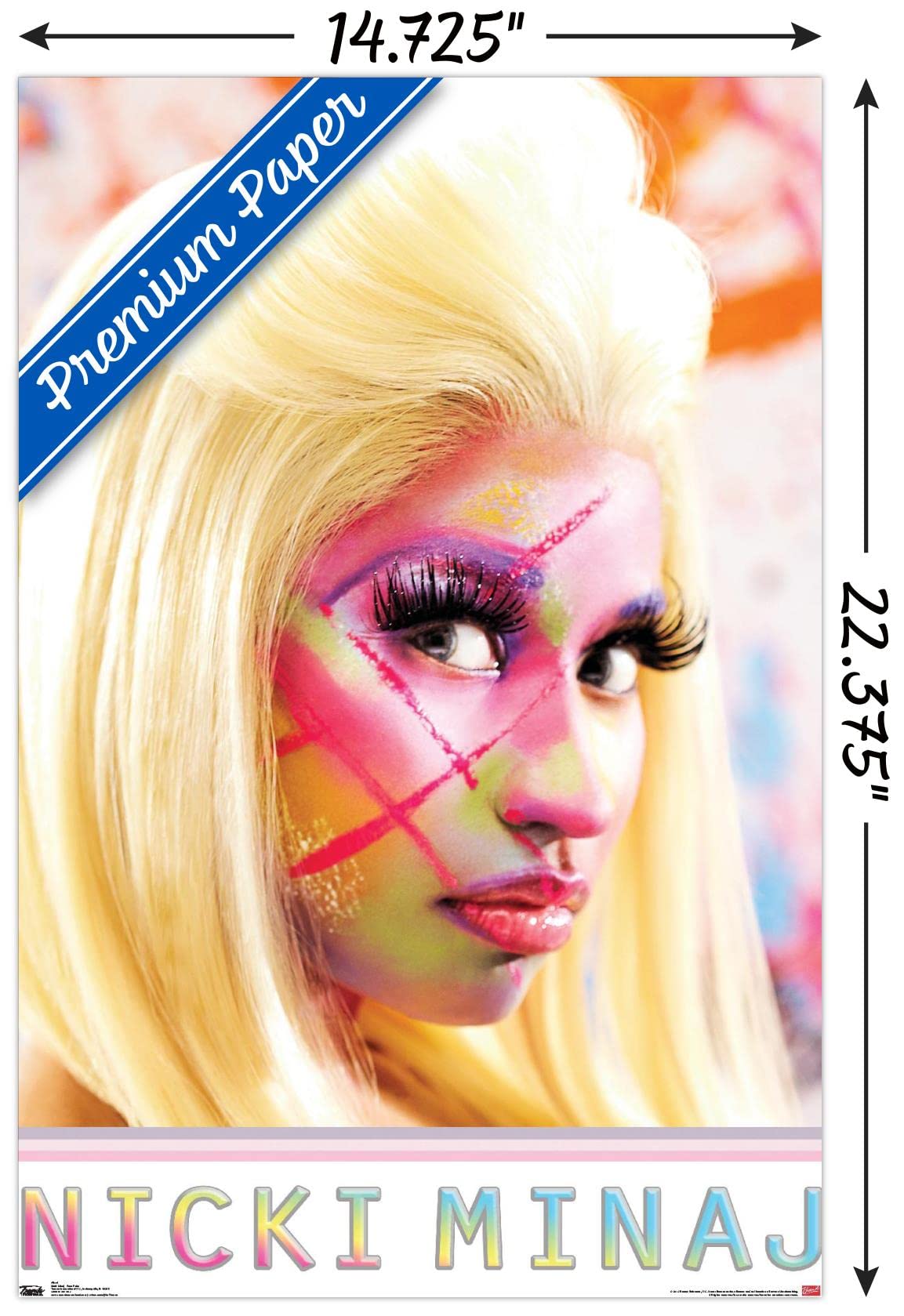 Trends International Nicki Minaj - Face Paint Wall Poster, 14.725'' X 22.375'', Premium Unframed Version
