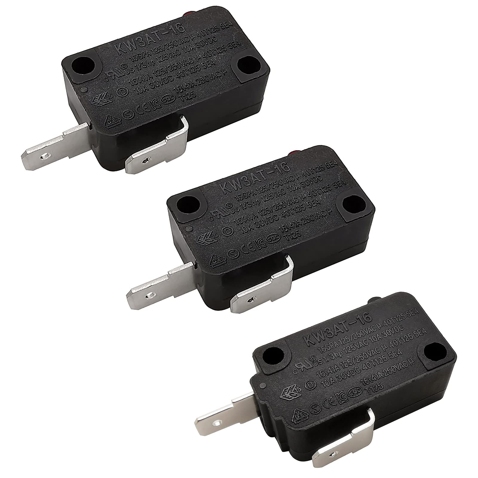 Microwave Oven Door Switch Replacement Part, 16A 125Vac, Kw3At-16 (Downward Compatible With Kw3A-16), 2X Normally Open + 1X Norm