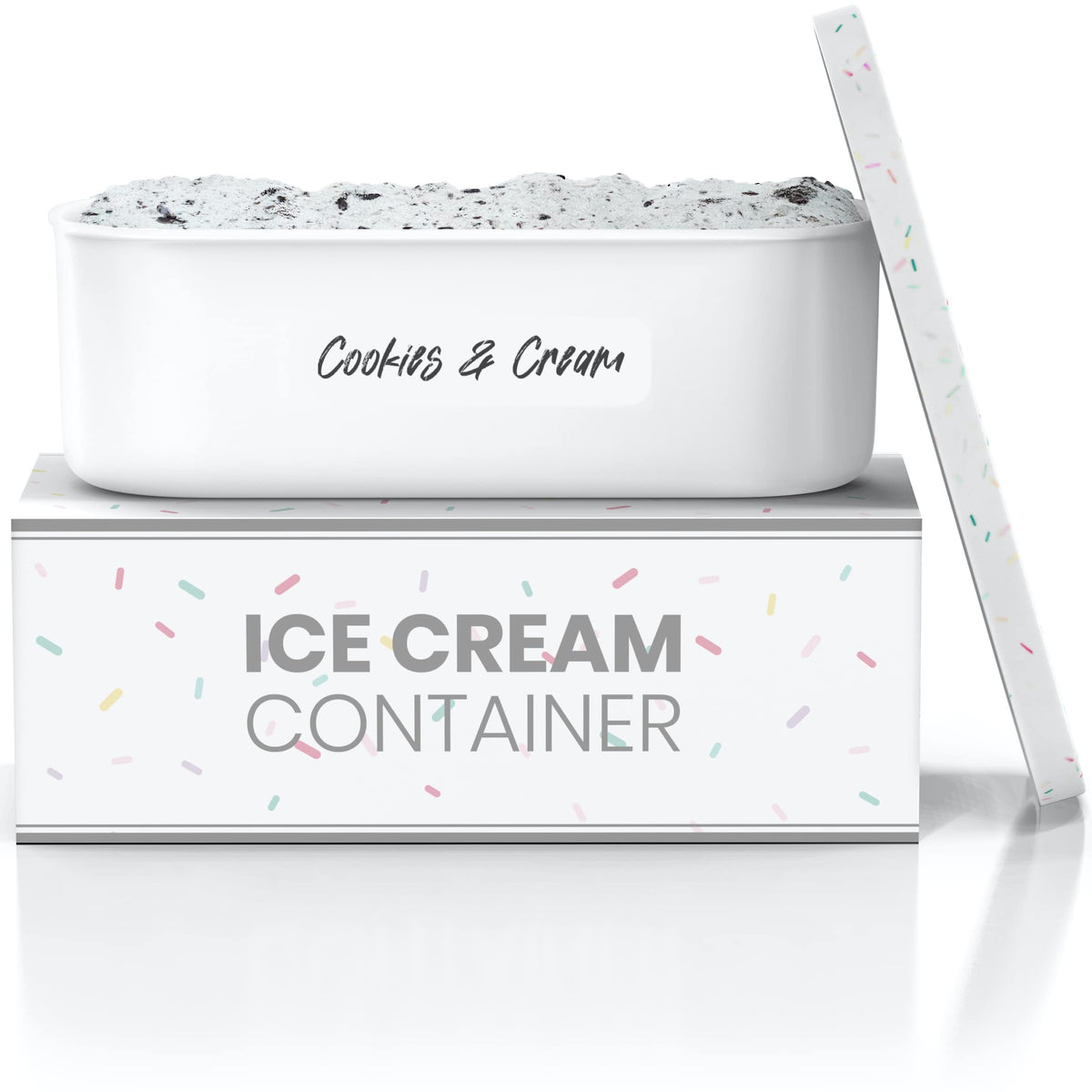 Balci,Ice Cream Container,2 Quart,Perfect Reusable Freezer Storage For Homemade Ice Cream Tubs For Sorbet, Frozen Yogurt And Gel