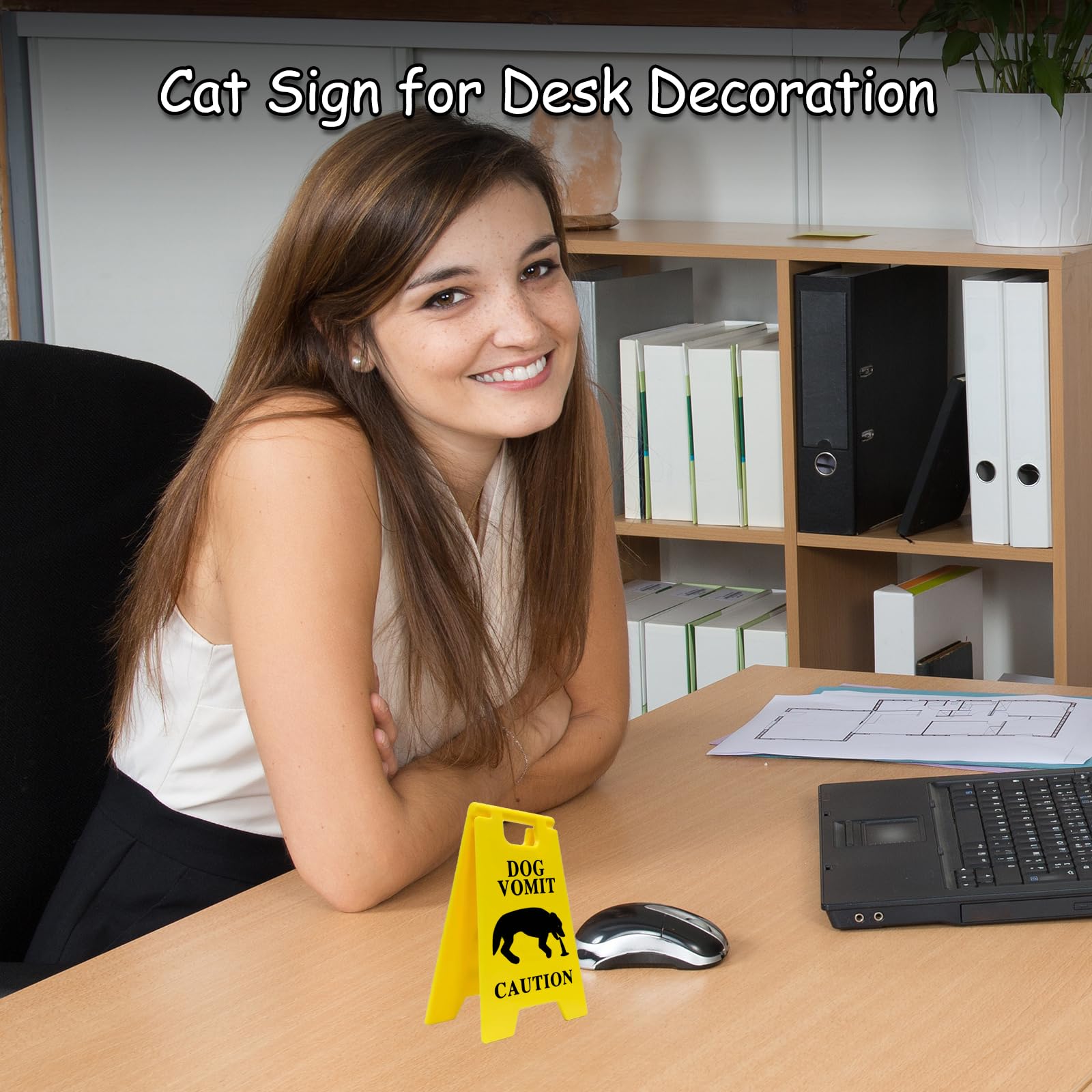 Dog and Cat Vomit Caution Sign 6Pcs Dog Vomit Sign 5 Inches Dogs Vomits Warning Signs Desk Decorations Funny Novelty Dogs Signs