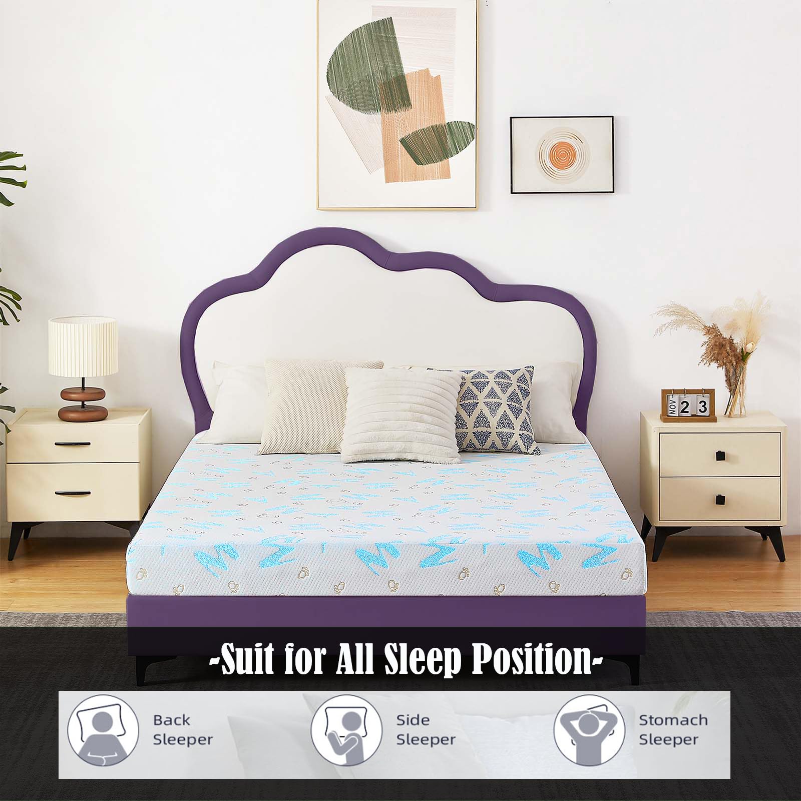 Ouui 6 Inch Full Mattress, Removable Washable Cover Cooling Memory Foam Medium Feel, Bed-In-A-Box, Certipur-Us Certified