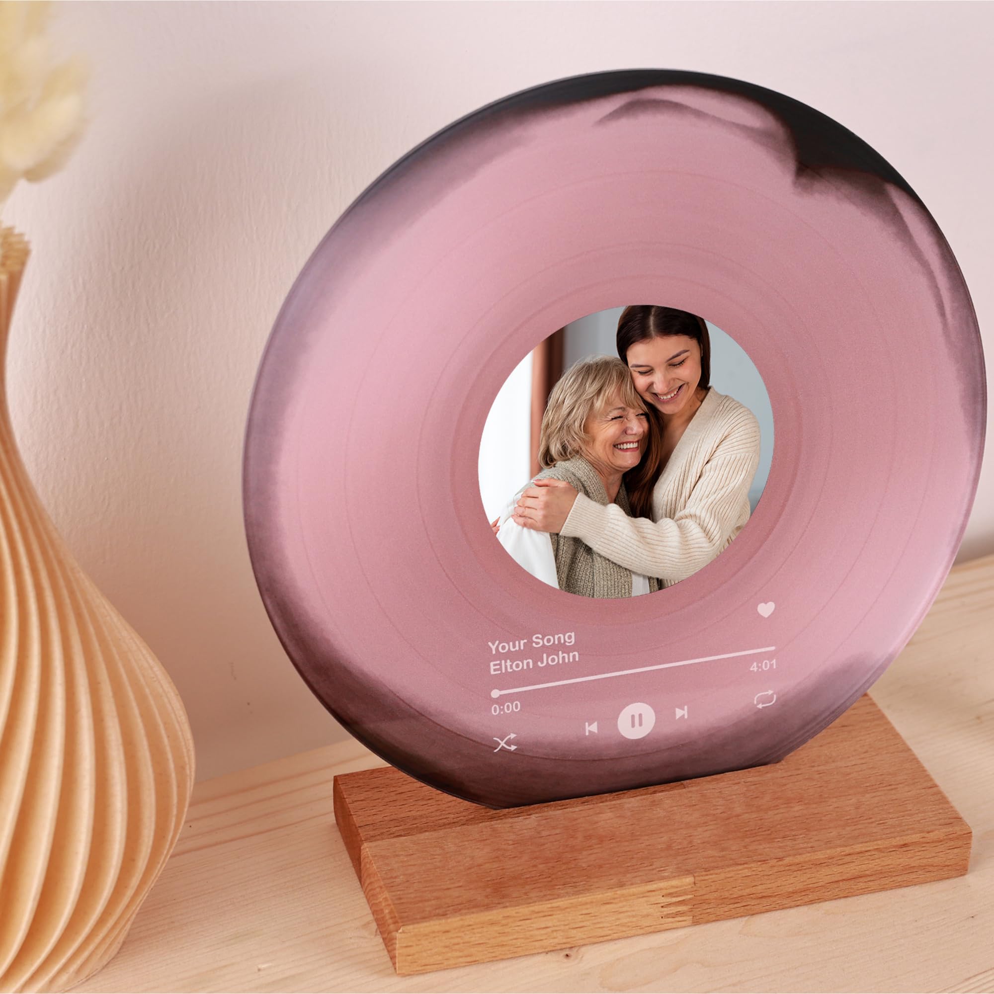 Personalized Vinyl Record With Photo - Custom Acrylic Song Plaque - Unique Gifts For Anniversary, Wedding, Birthday, Valentines