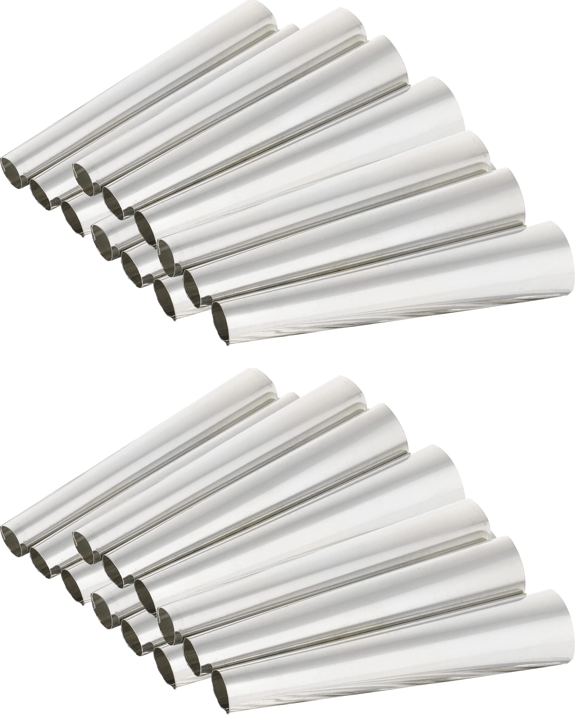 Baking Stainless Steel Horn Molds - Pack Of 12 - Cream Metal Cones - Non Stick Cone Horns