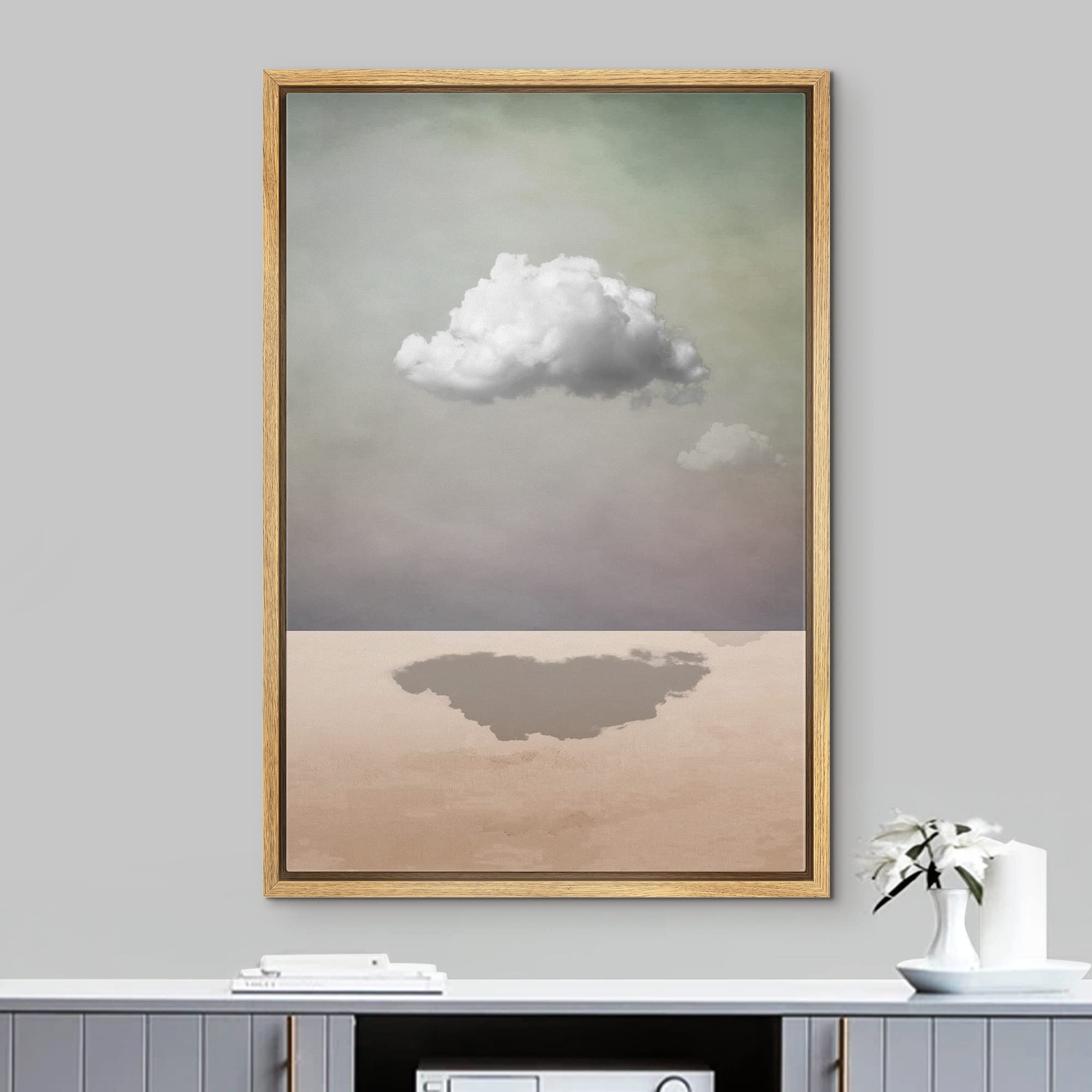 Idea4Wall Framed Canvas Print Wall Art Surreal Storm Cloud Sky Landscape Fantasy & Sci-Fi Abstract Illustrations Modern Art Bohe