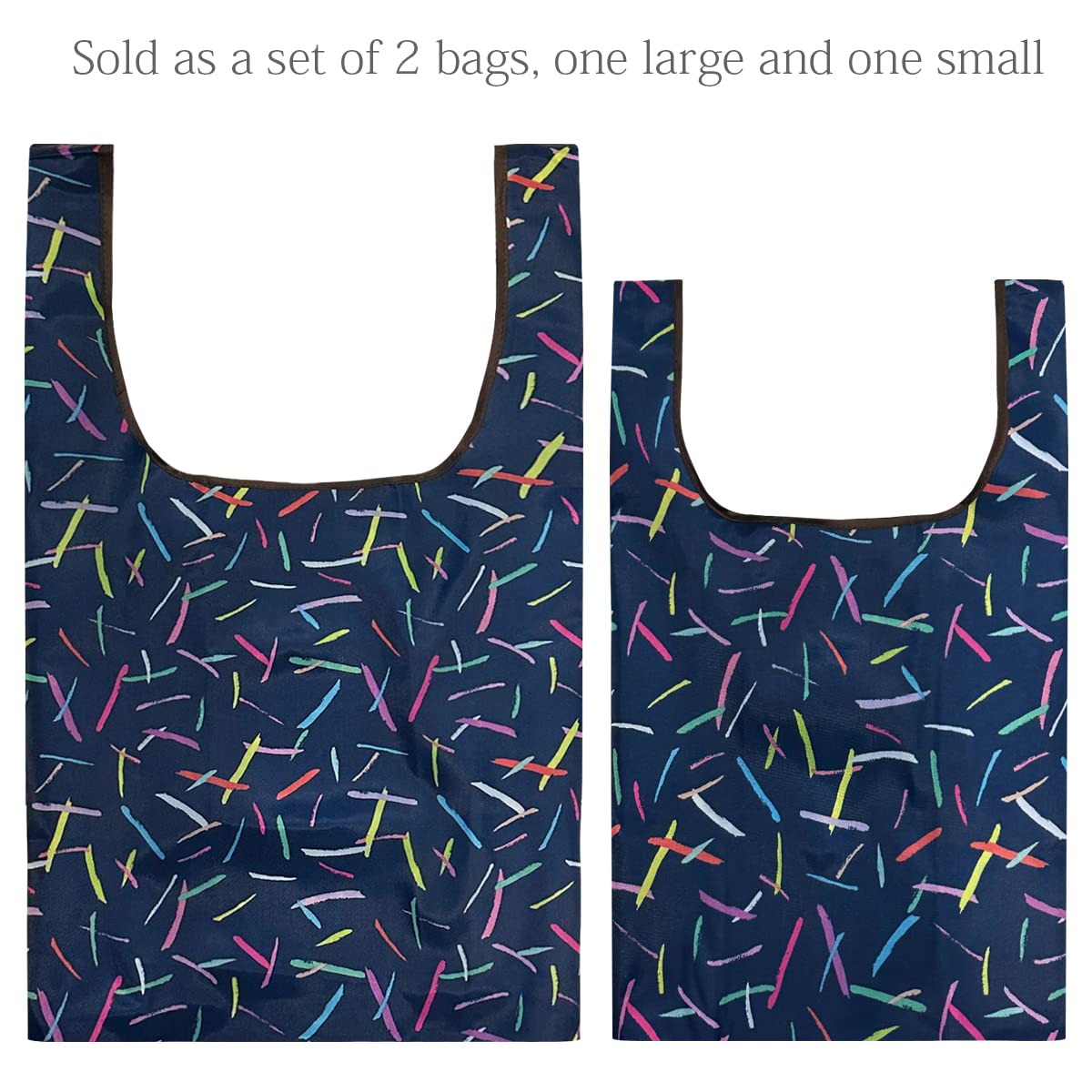 Wrapables Jolibag Collection Reusable Shopping Bag (Set Of 2), Confetti