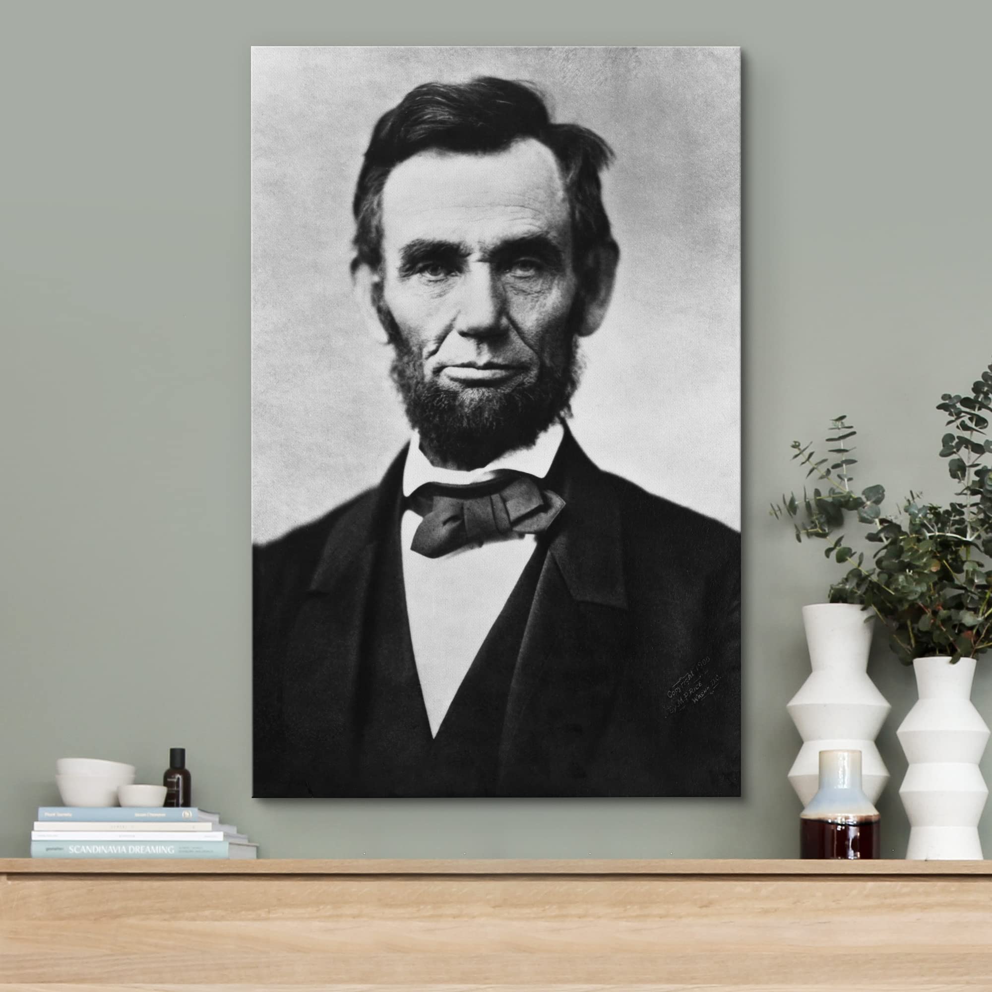 Wall26 Canvas Print Wall Art Portrait Of Abraham Lincoln People Pop Culture Historical Realism Famous Closeup Colorful Multicolo