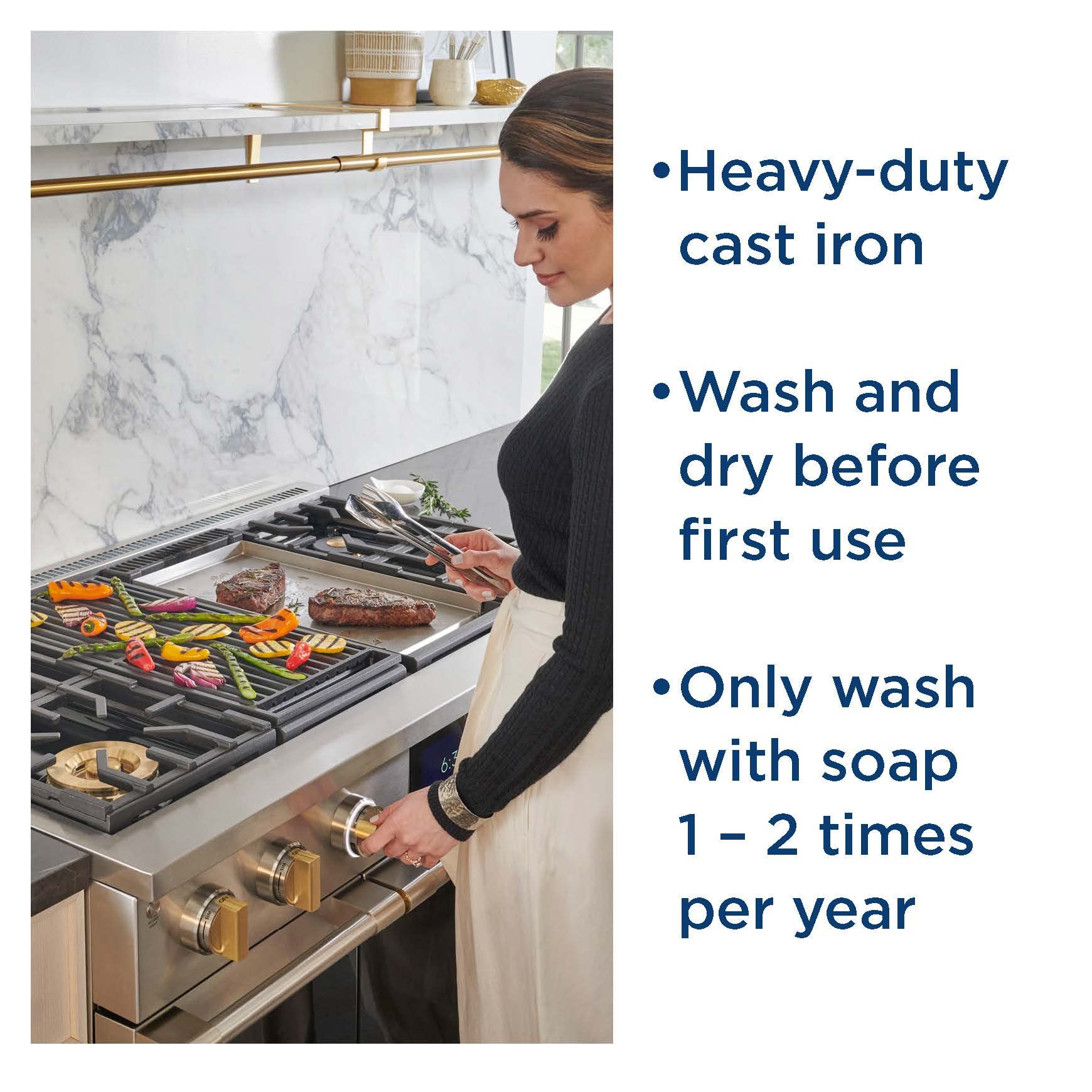 Reversible Cast Iron Griddle/Grill Combo Wb31X24998 For Cooking Products