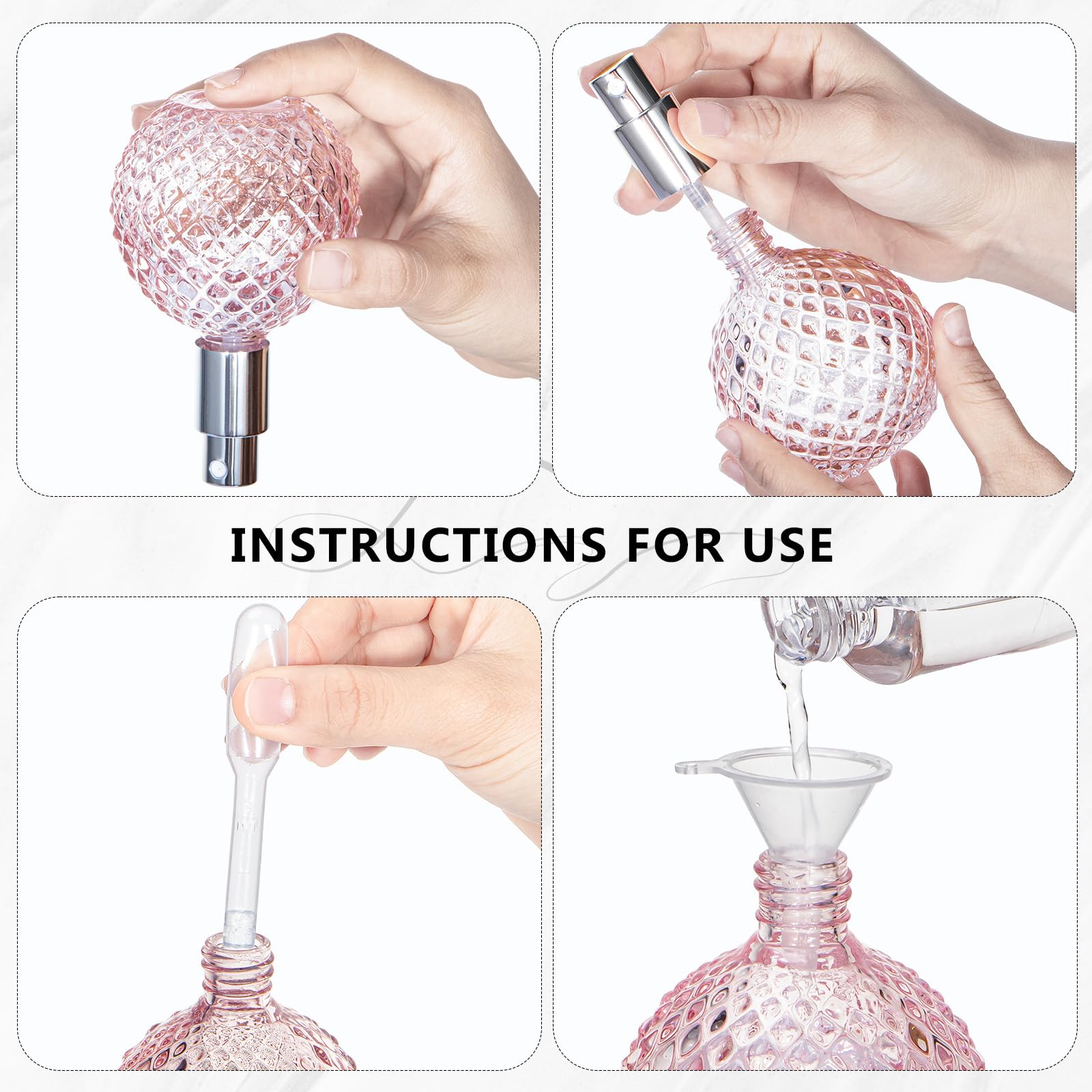 Yebeauty Travel Perfume Bottle Refillable, 2 Pack 3.4Oz 100Ml Glass Vintage Perfume Spray Bottles Empty Perfume Travel Refillabl