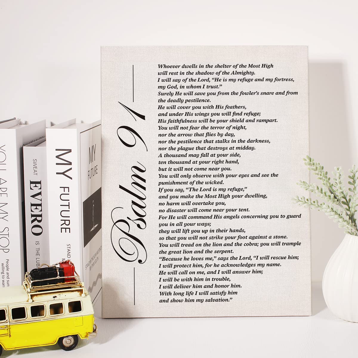 Christian Canvas Wall Art Motivational Psalm 91 He Who Dwells In The Secret Place Canvas Print Positive Scripture Canvas Paintin