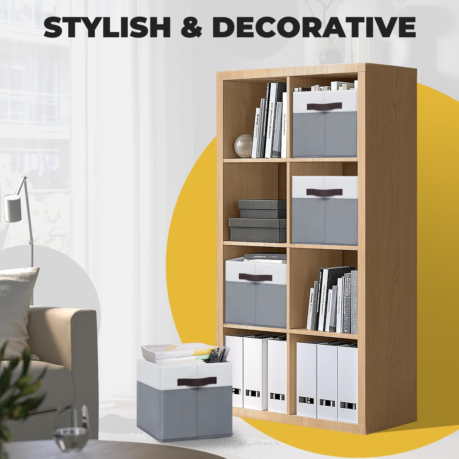 Criusia Large Storage Cubes -6 Set Closet Organizers Bins For Clothes -11 Inch Fabric Storage Baskets For Shelves, Cube Organize