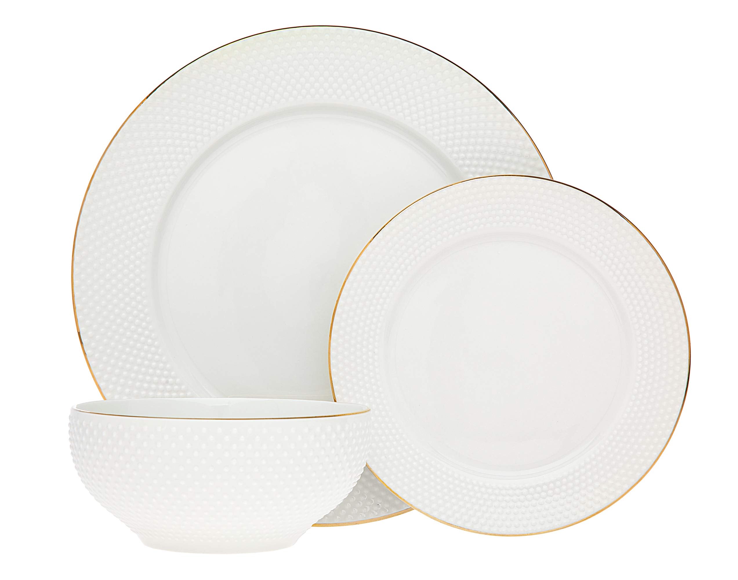 Godinger Gold Trimmed 18-Piece Dinnerware Set Coquille - Service for 6