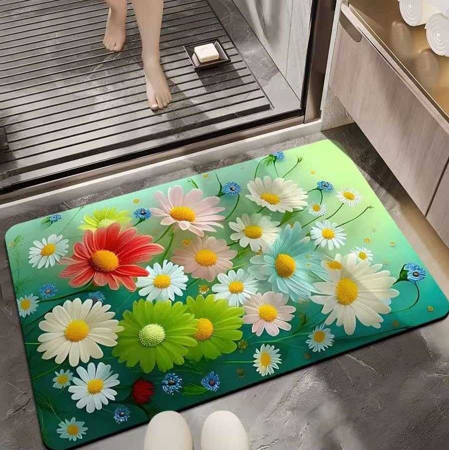 SKVM Water Absorbent mat for Bathroom Kitchen Floor mat Door Bathroom mat for Entrance Anti Slip mat for Bathroom Floor Foot Ant