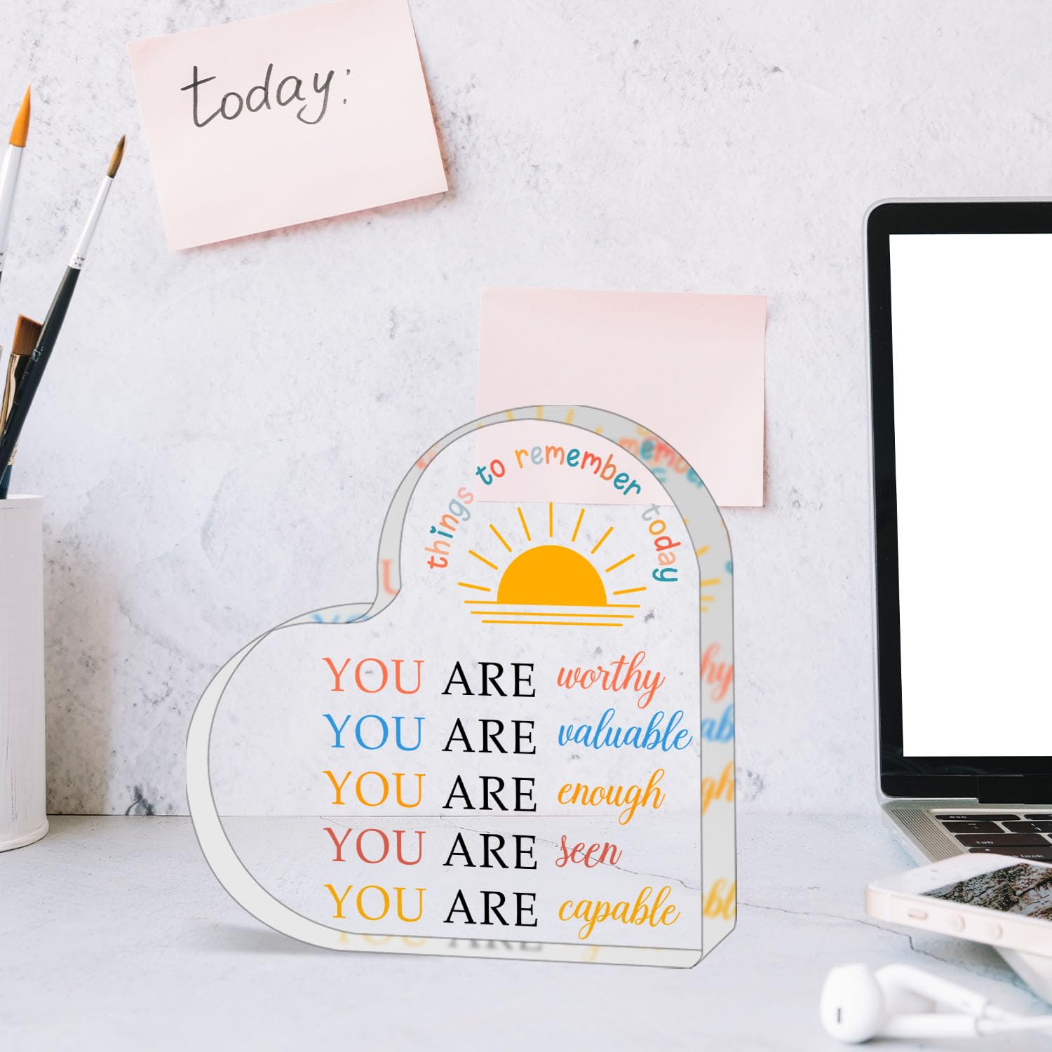 Positive Decor Motivational Gifts, Things To Remember Sign Inspirational Encouragement Gifts for Friend Coworker, Positive Cheer