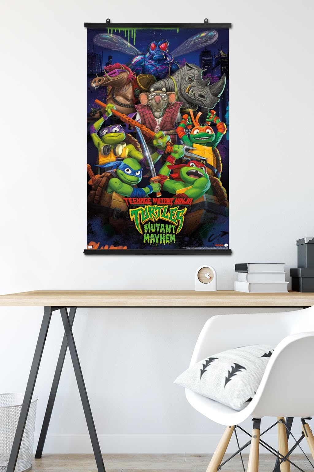 Trends International Teenage Mutant Ninja Turtles: Mutant Mayhem - Group Wall Poster, 22.37'' X 34.00'', Poster & Clip Bundle