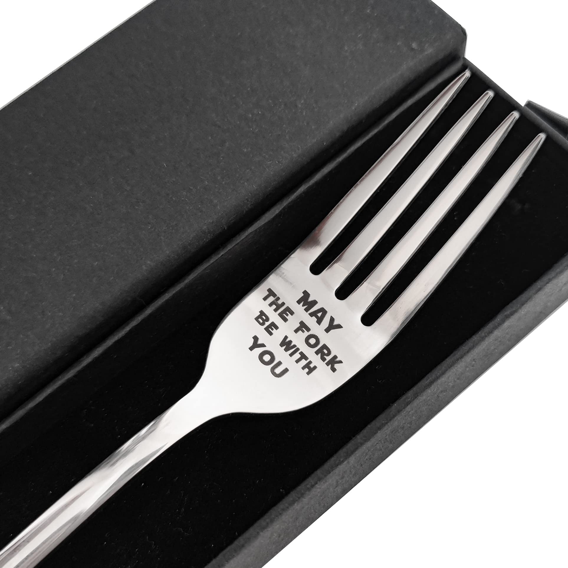 May The Fork Be With You Laser Engraved Stainless Steel Fork With Gift Box, Gift For Starwars Fans