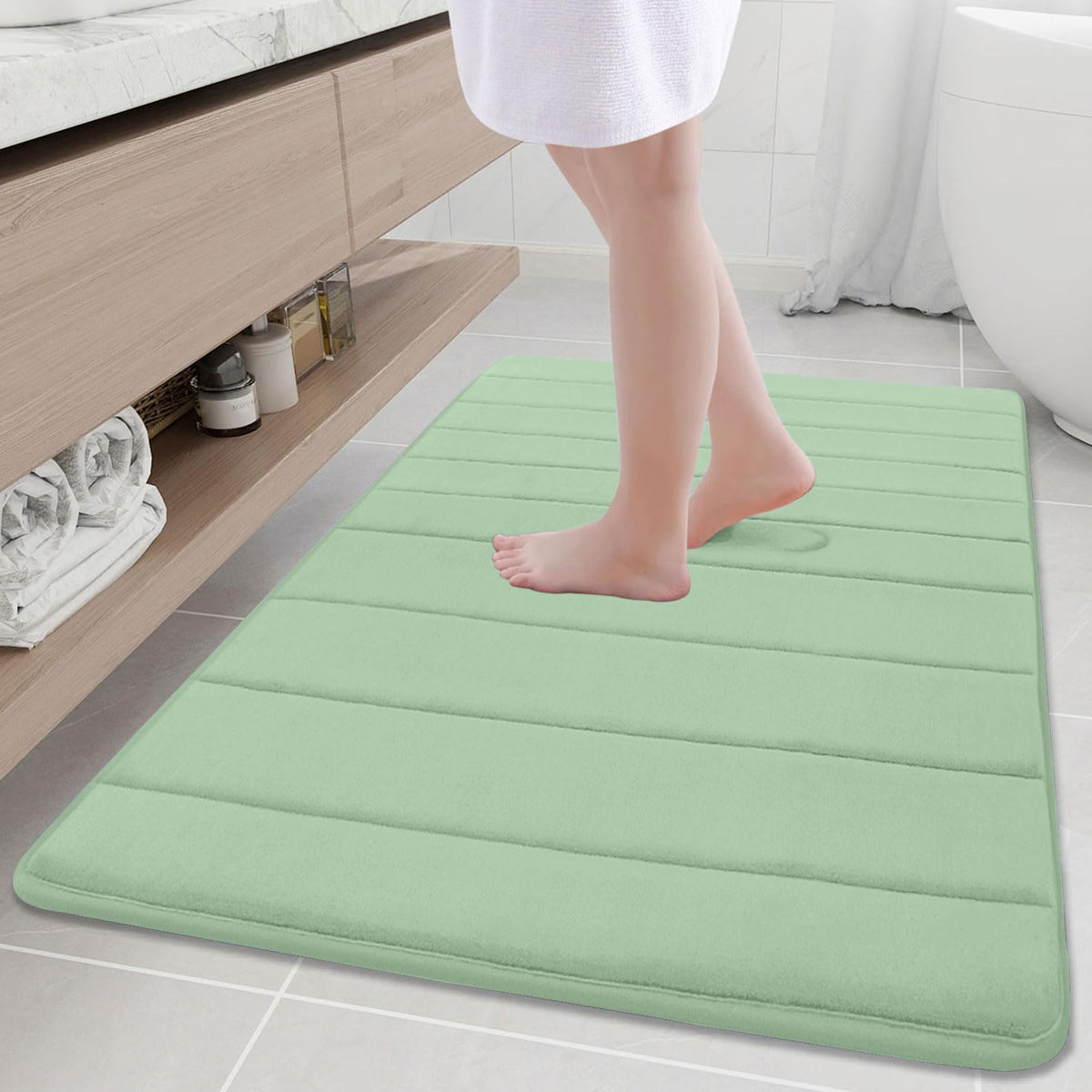 Buganda Memory Foam Bath Mat Rug, 40'' X 32'', Ultra Soft And Non-Slip Bathroom Rugs, Water Absorbent And Machine Washable Bath