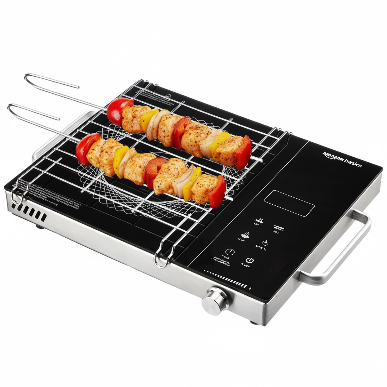 Amazon Basics 2200W Infrared Cooktop | 4 Pre-Set Cooking Menus | Led Digital Display | Touch Panel I Energy Efficient, Auto Cut-