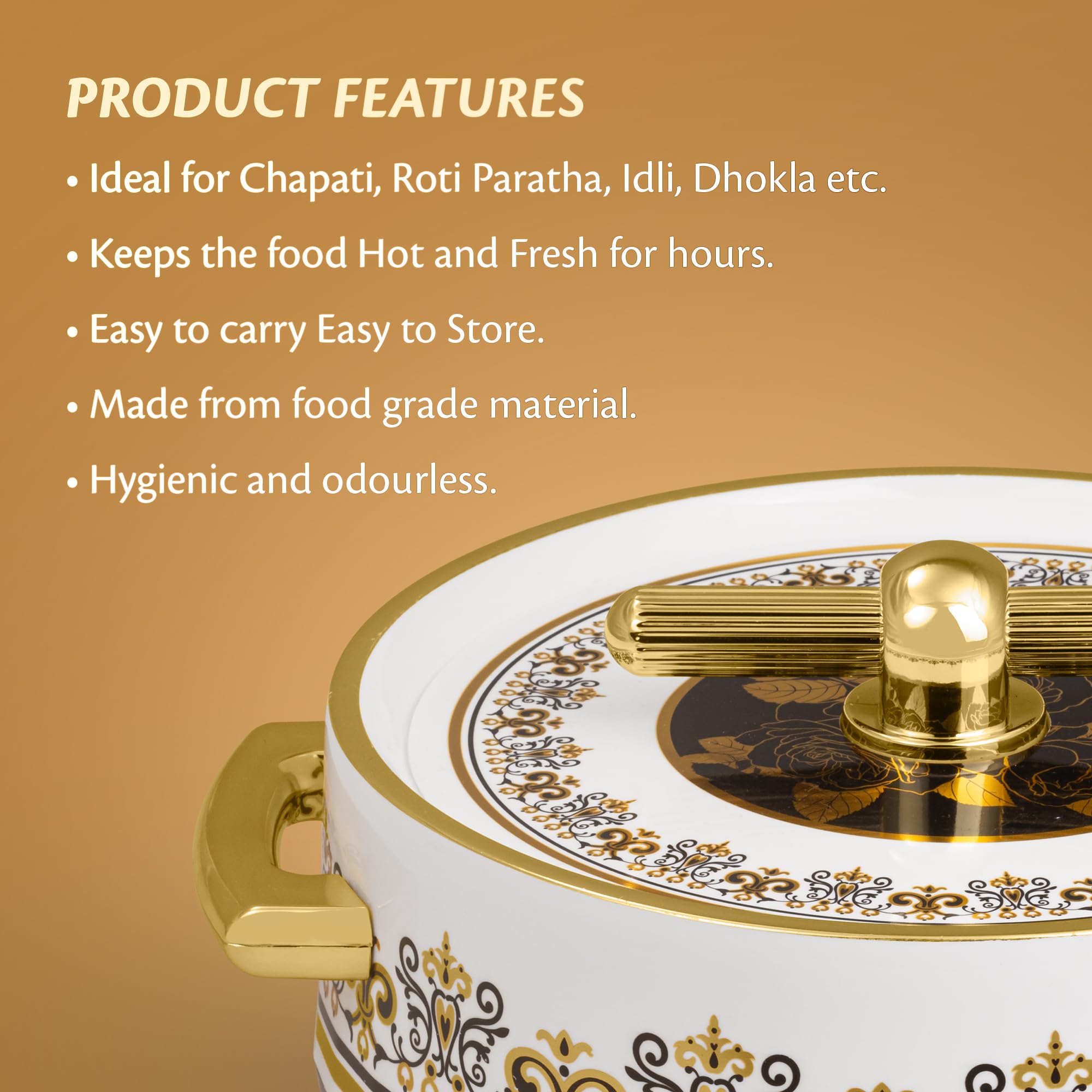 Selvel Elegance Casserole | Advanced Pu Insulation | Elegant Design Hot Pot | Hot Case Keeps Food Hot & Fresh For Hours | Serve