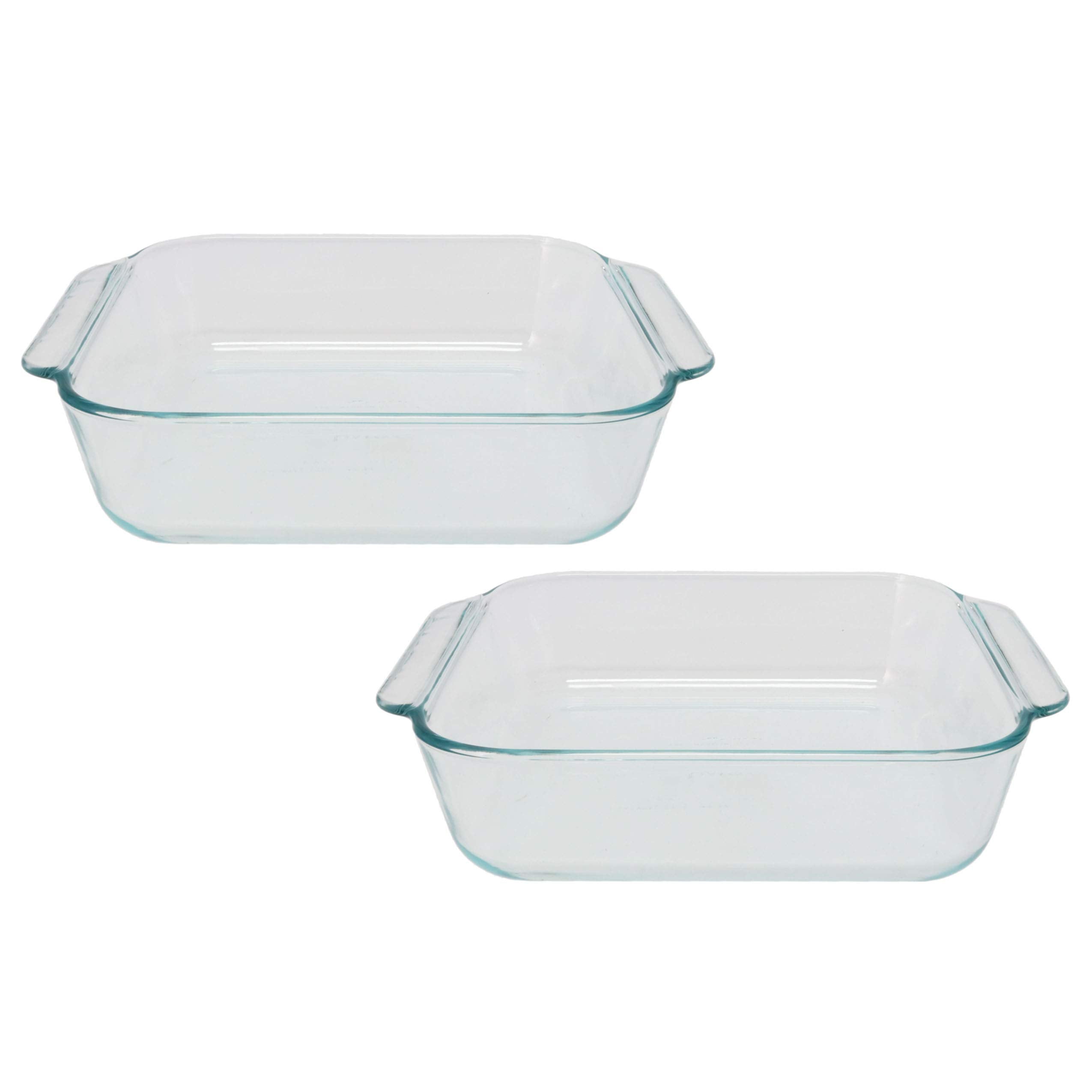 Pyrex 222 (2Qt) Clear Glass Baking Dishes (2 Pack)  Made in USA
