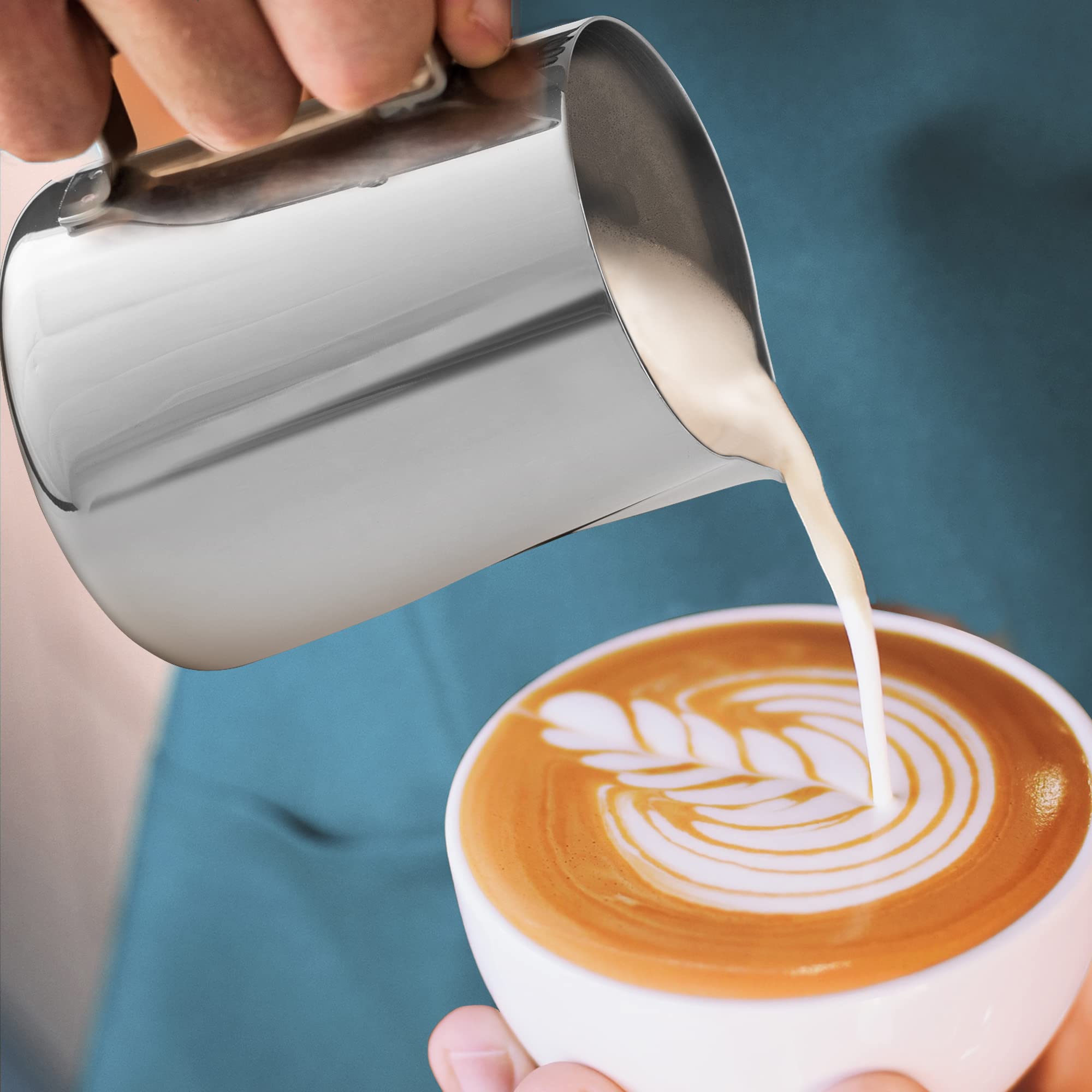 Zulay Kitchen 32Oz Stainless Steel Milk Frothing Pitcher - Milk Frother Cup - Easy-To-Clean Espresso Accessories - Easy-To-Read