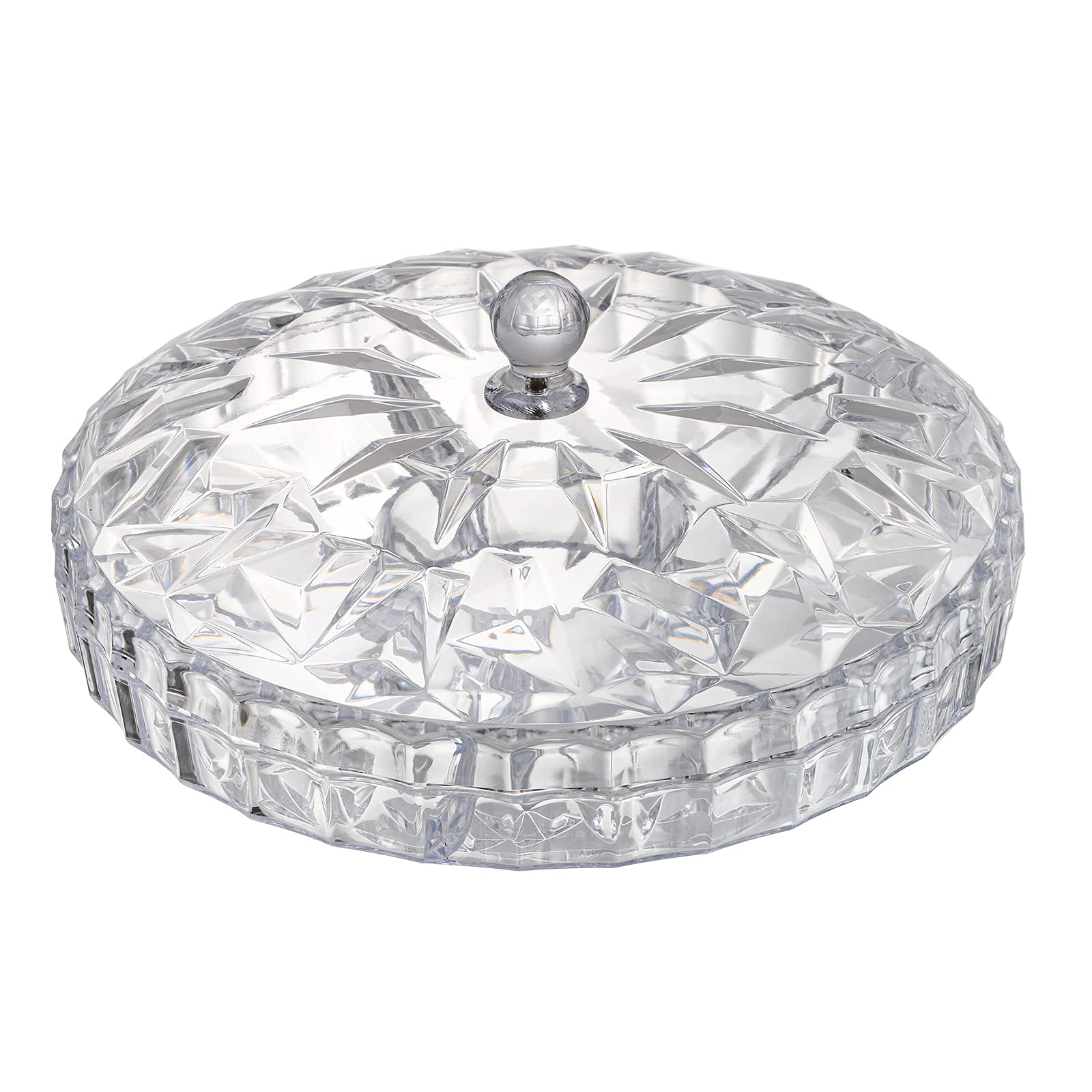 Zoofox Snack Serving Tray, 12'' Appetizer Tray With Lid, 6 Compartments Round Plastic Food Storage Organizer For Dried Fruits, N