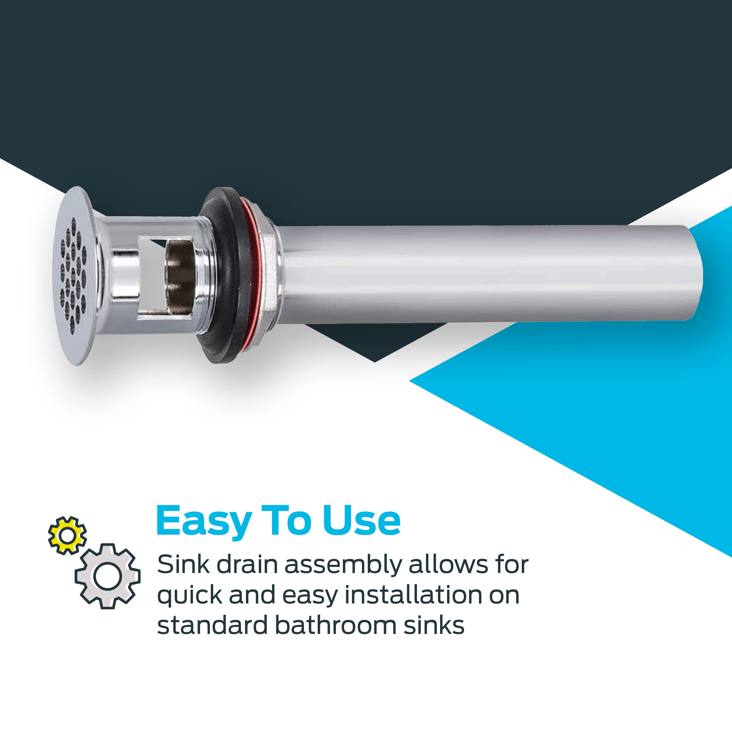 Ez-Flo 1-1/2 Inch Ips Replacement Bathroom Sink Grid Strainer, Chrome, 35072