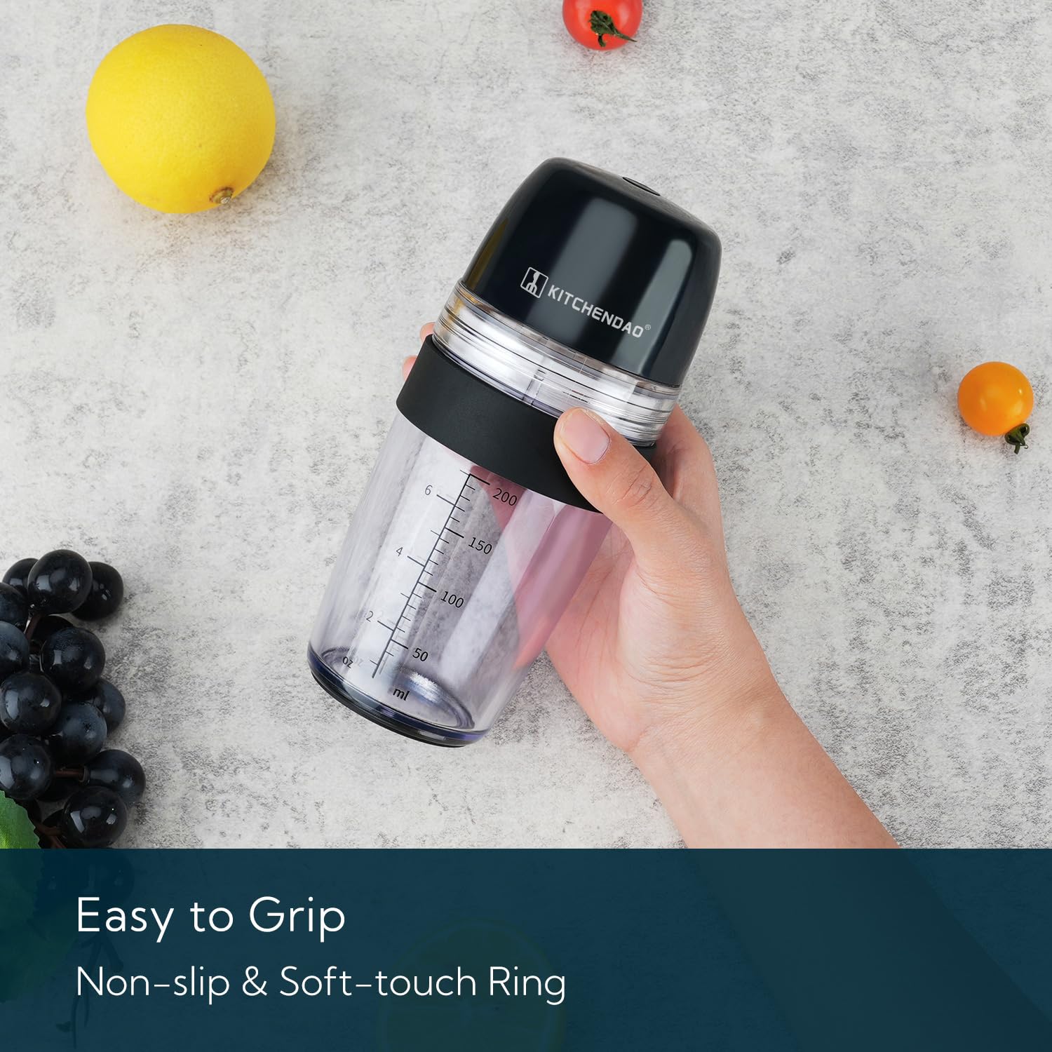 Kitchendao 2 In 1 Salad Dressing Shaker Container With Juicer, Pour Spout, Leakproof, Soft Grip, Dishwasher Safe, Homemade Oil A