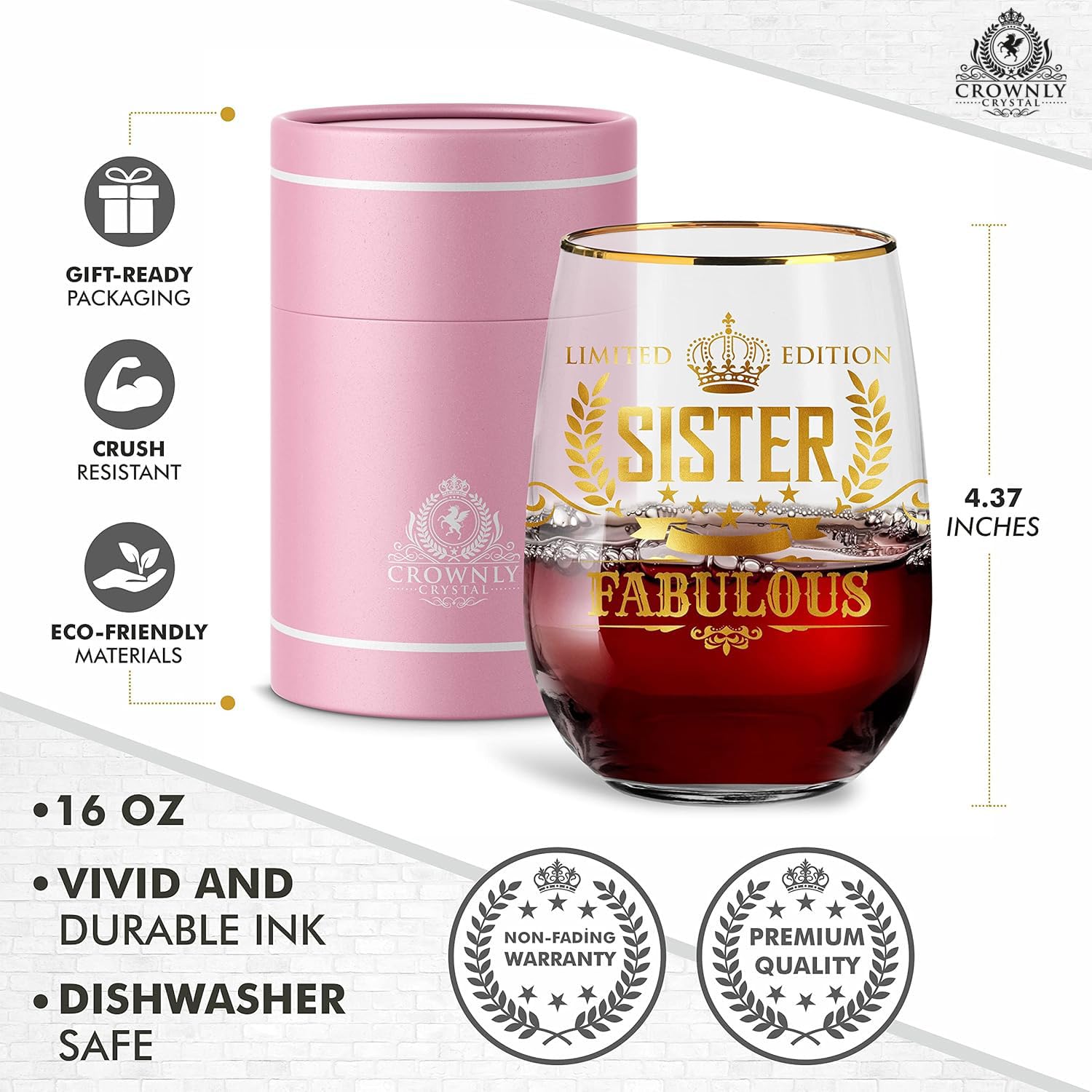 KiesAgift gold gifts for Sister from Sister Personalised gifts for Her glass gifts for Sister from Brother christmas gifts Big Sister gifts Best Friend Birthday gifts Sister Birthday gifts for Her