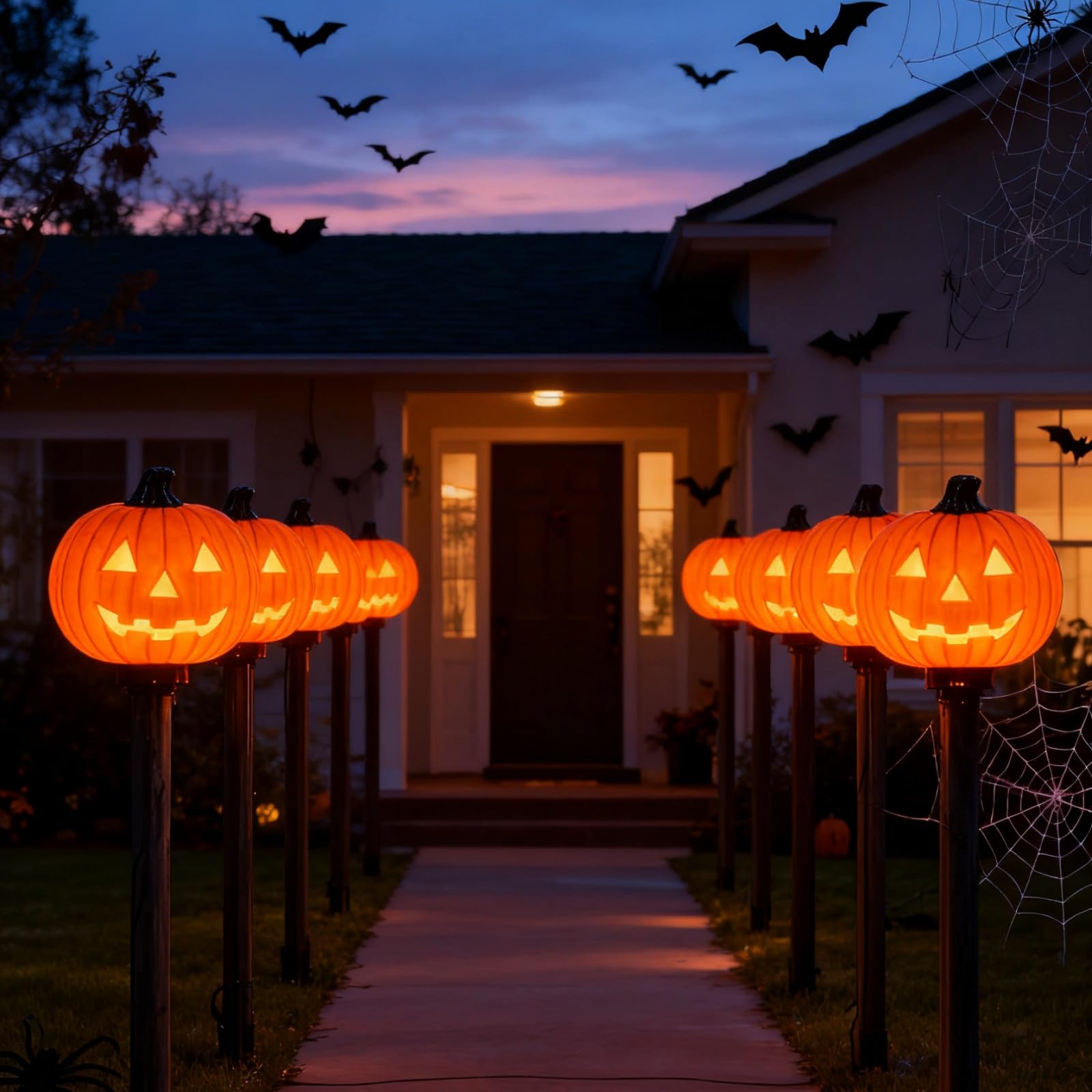 Classic Jack o Lantern Decor Halloween Pumpkinws Decor Set - Spooky Halloween Home Decor for Table, Mantel & Party or Halloween