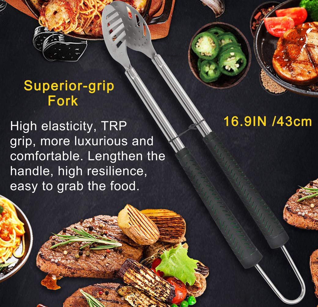 Poligo 7Pcs Golf-Club Style Bbq Tools Set Grilling Tools With Rubber Handle - Stainless Steel Grill Accessories For Outdoor Gril